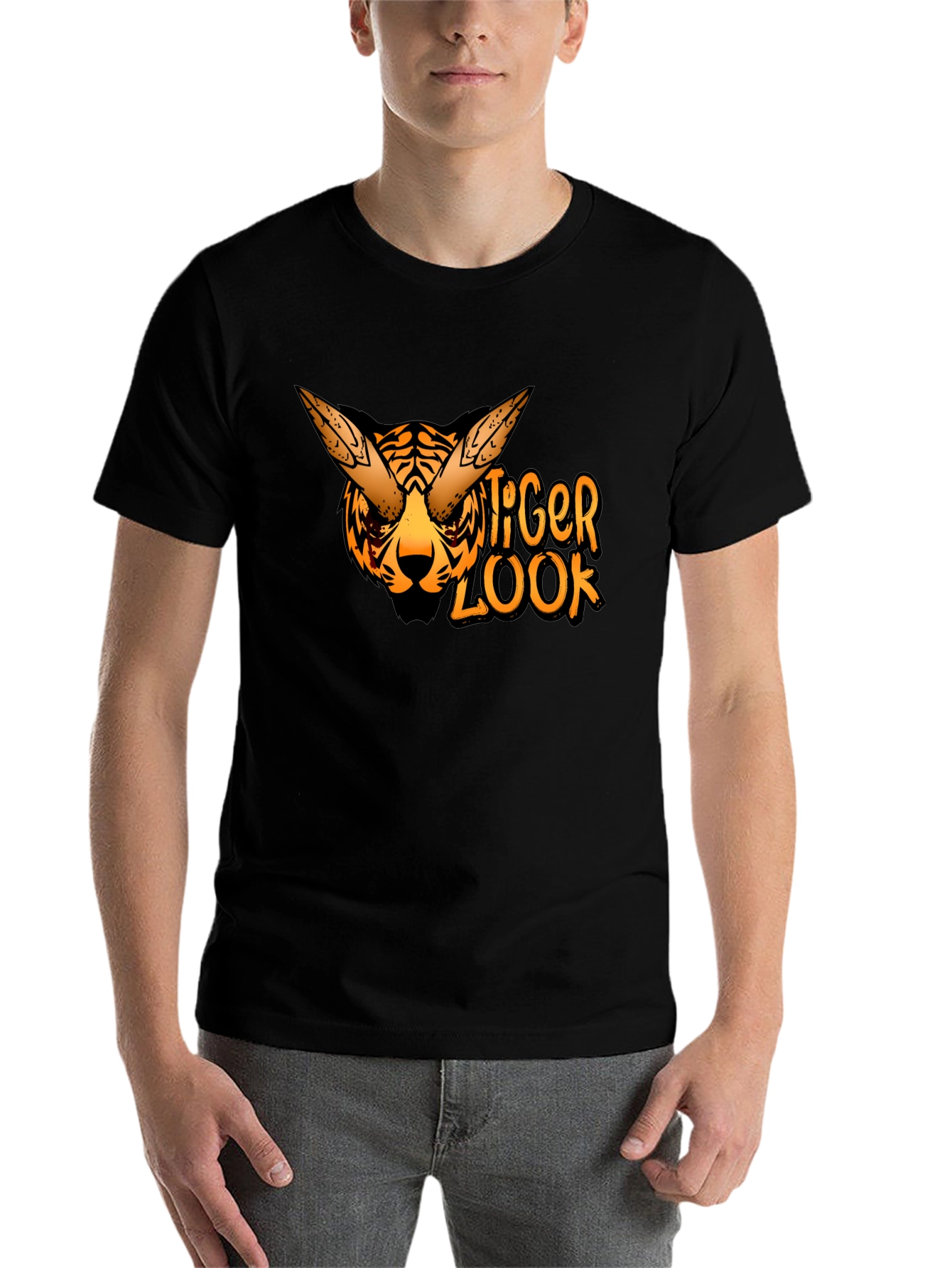 Black Tiger Look Graphic Tee - Cool Animal Design view 7