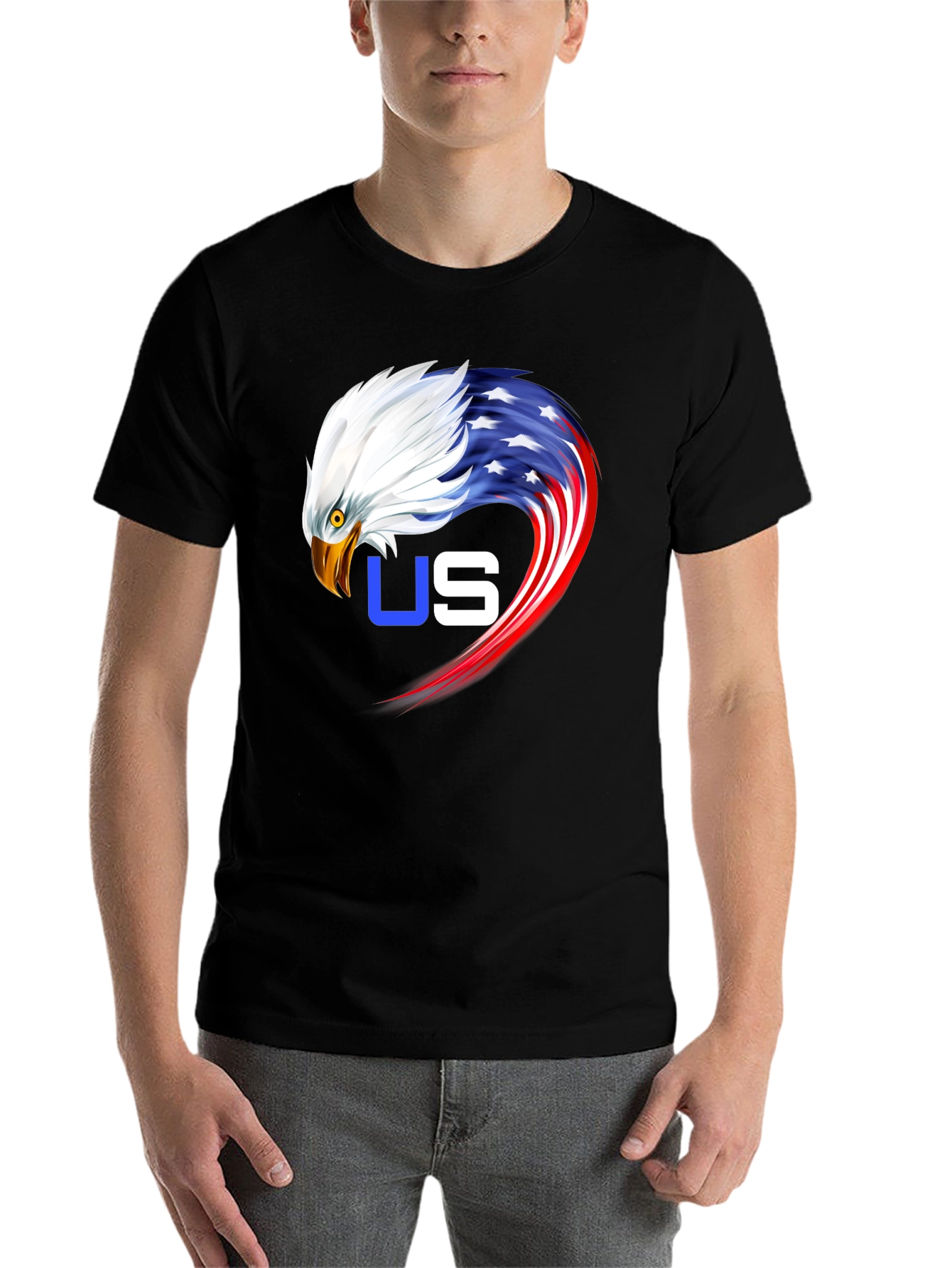 Black Patriotic Eagle Graphic Tee - USA Pride view 7