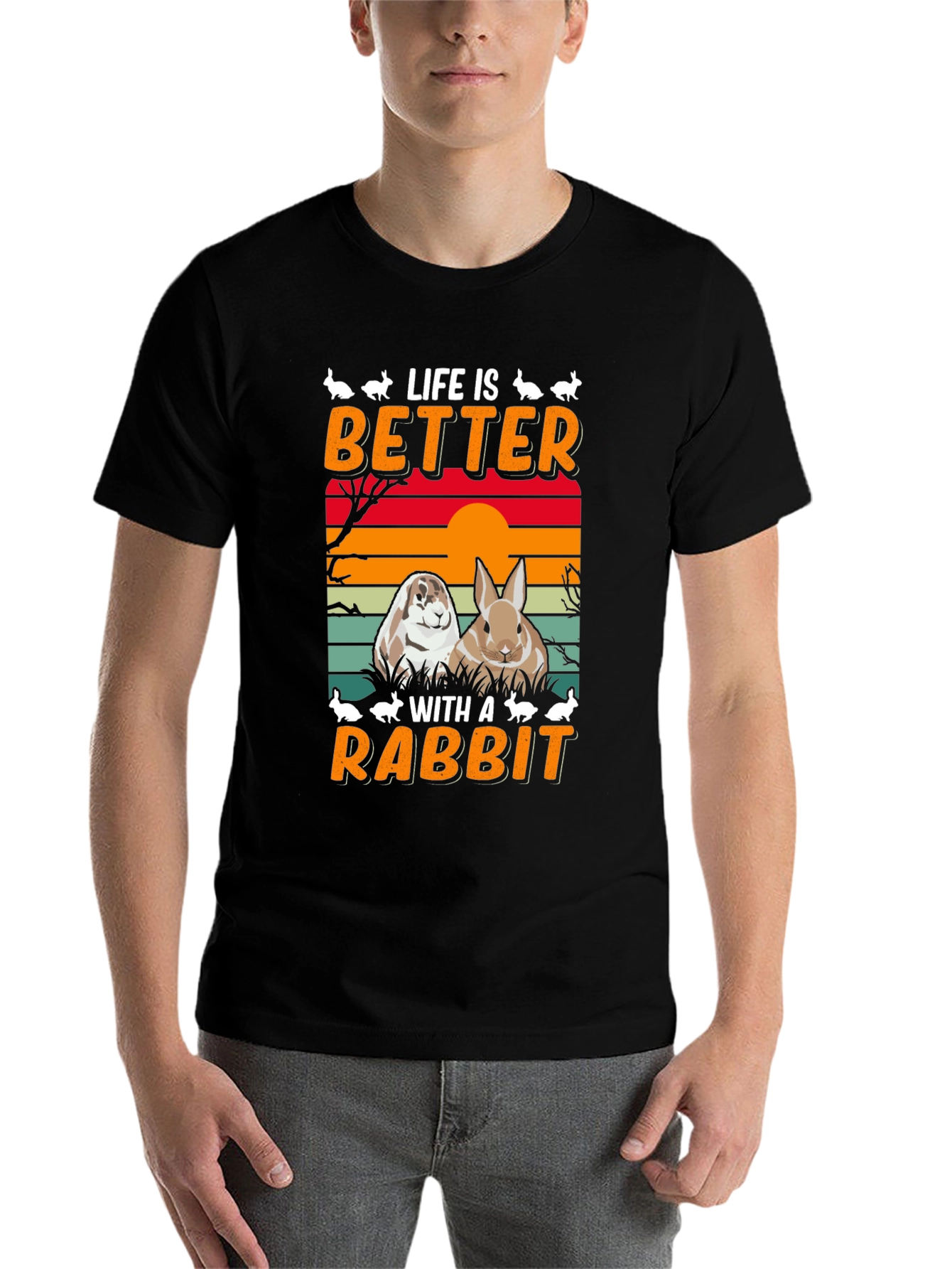 Black Life is Better With A Rabbit T-Shirt view 7