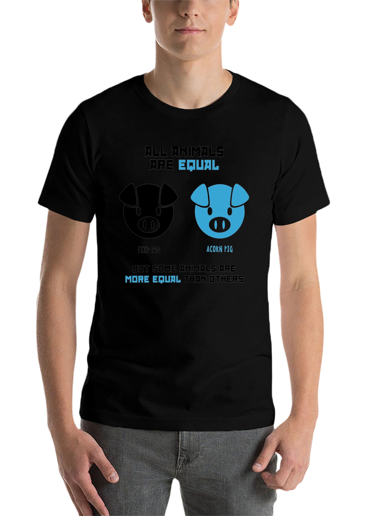 Black All Animals Are Equal T-Shirt view 7