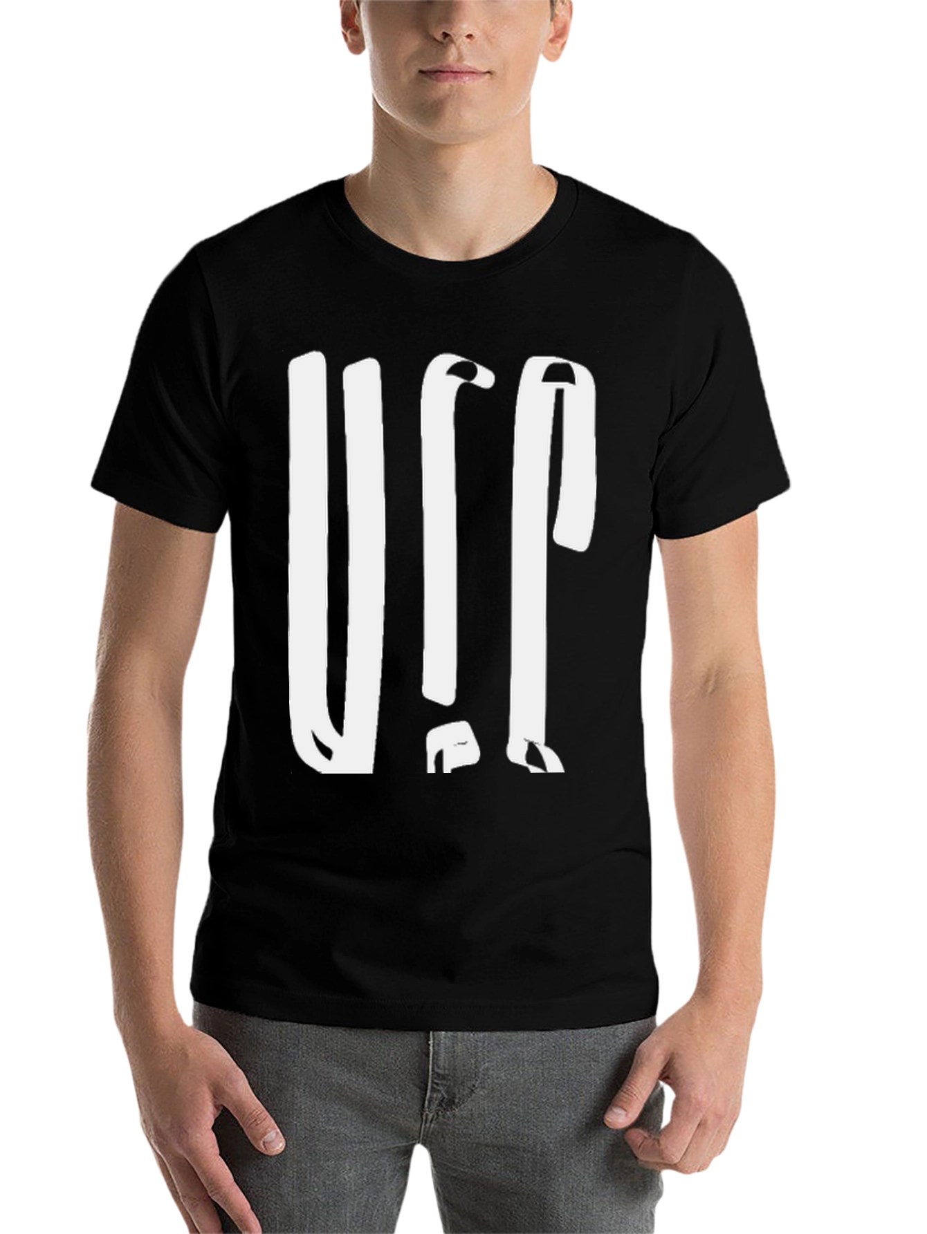 Black Bold Graphic Print Black Cotton Tee view 7