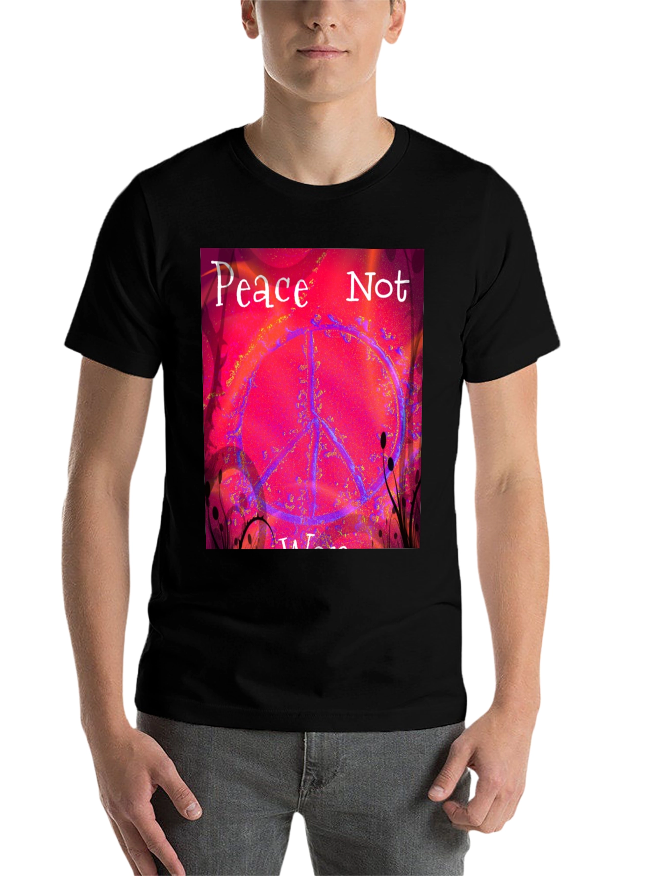 Black Peace Not War Graphic Tee view 7
