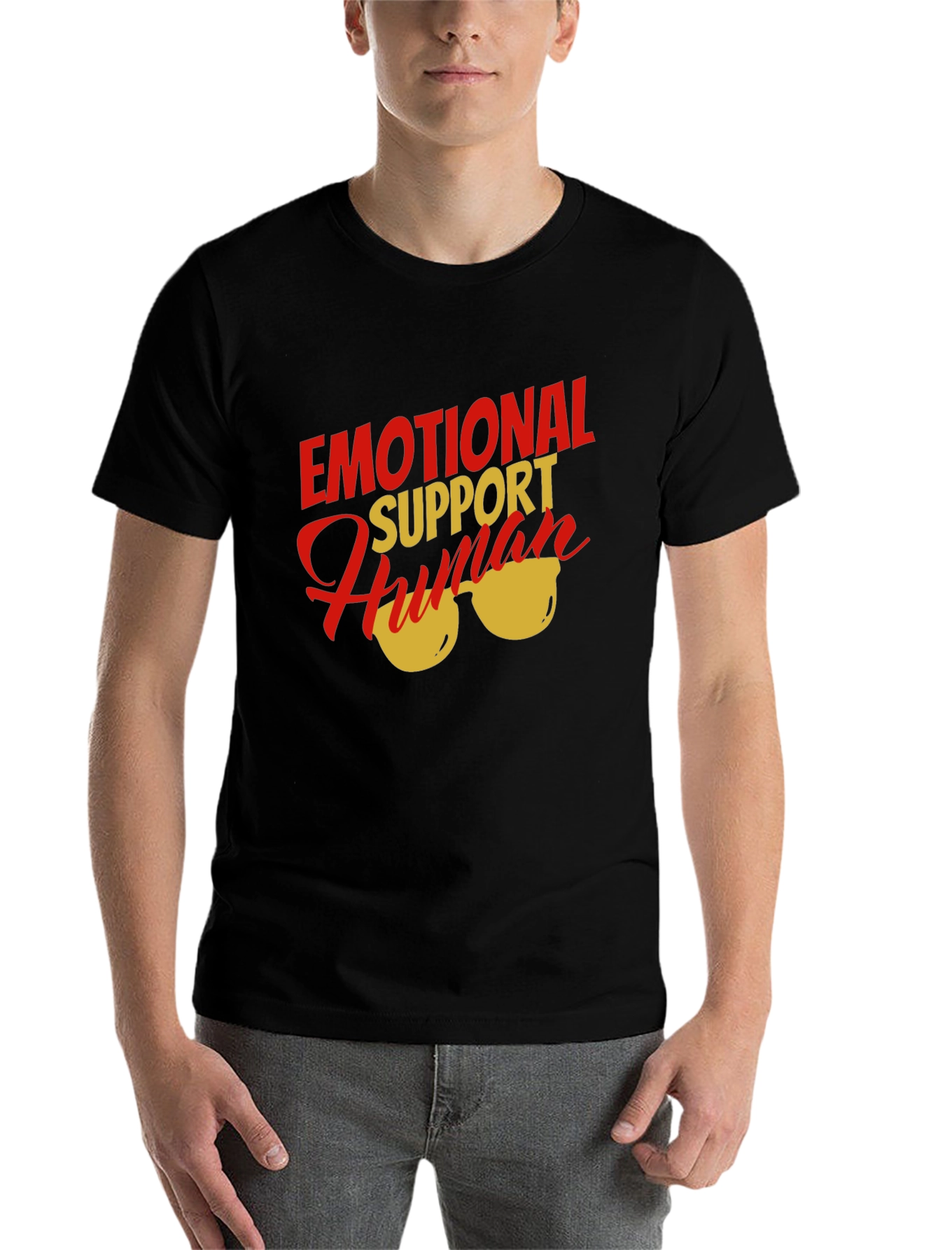 Black Emotional Support Human T-Shirt view 7