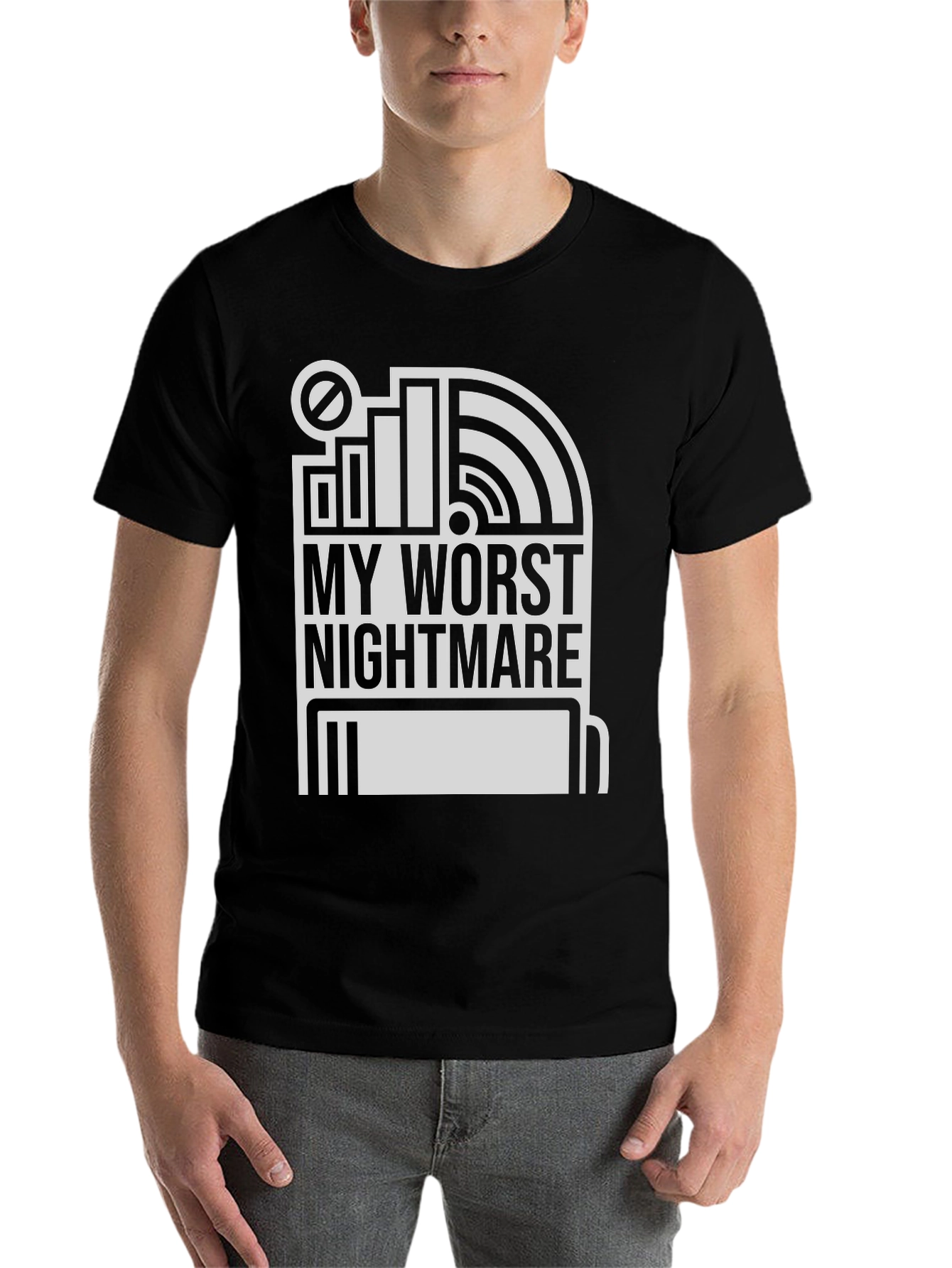 Black My Worst Nightmare Graphic T-Shirt - Tech Humor Tee view 7