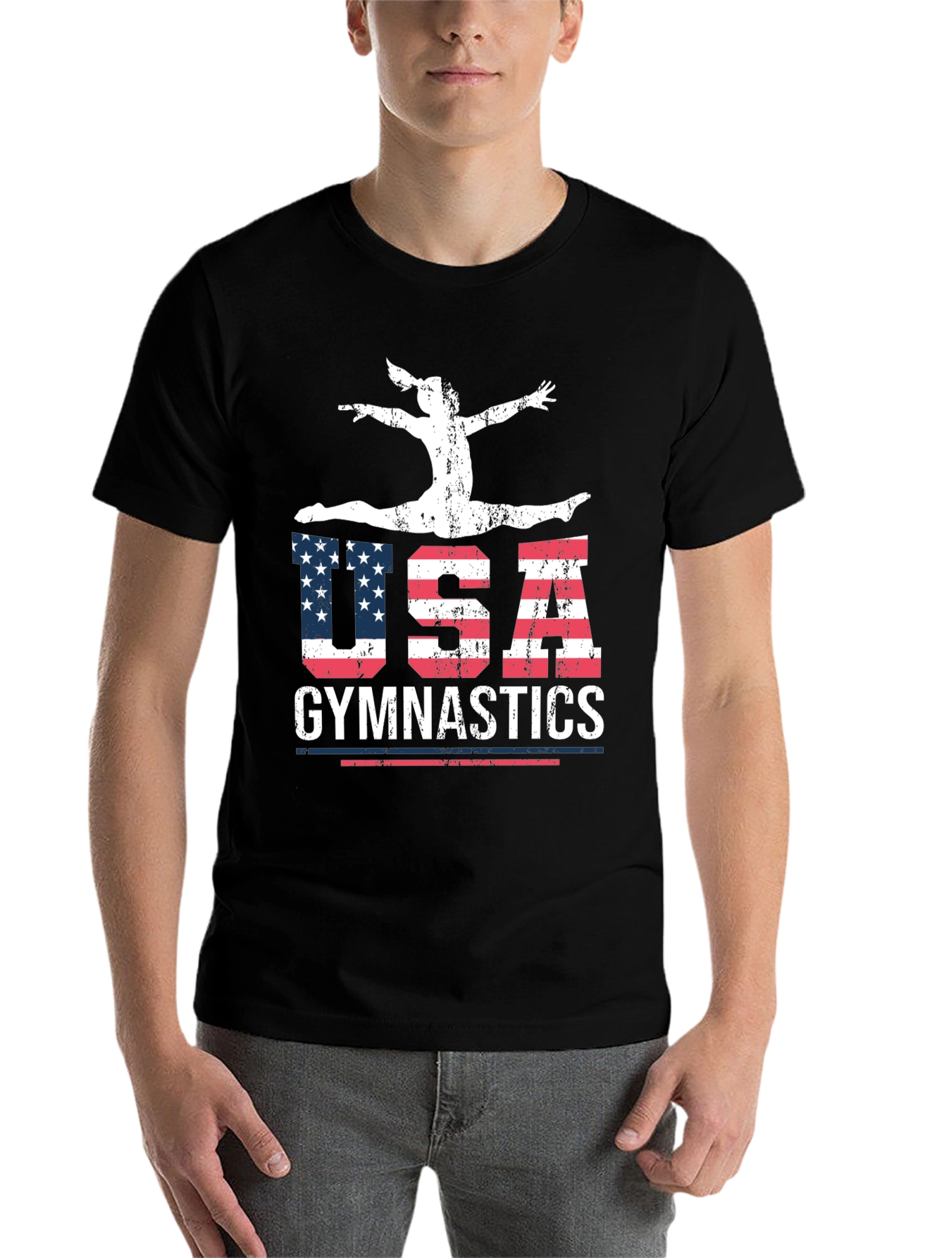Black USA Gymnastics Graphic T-Shirt - Black view 7