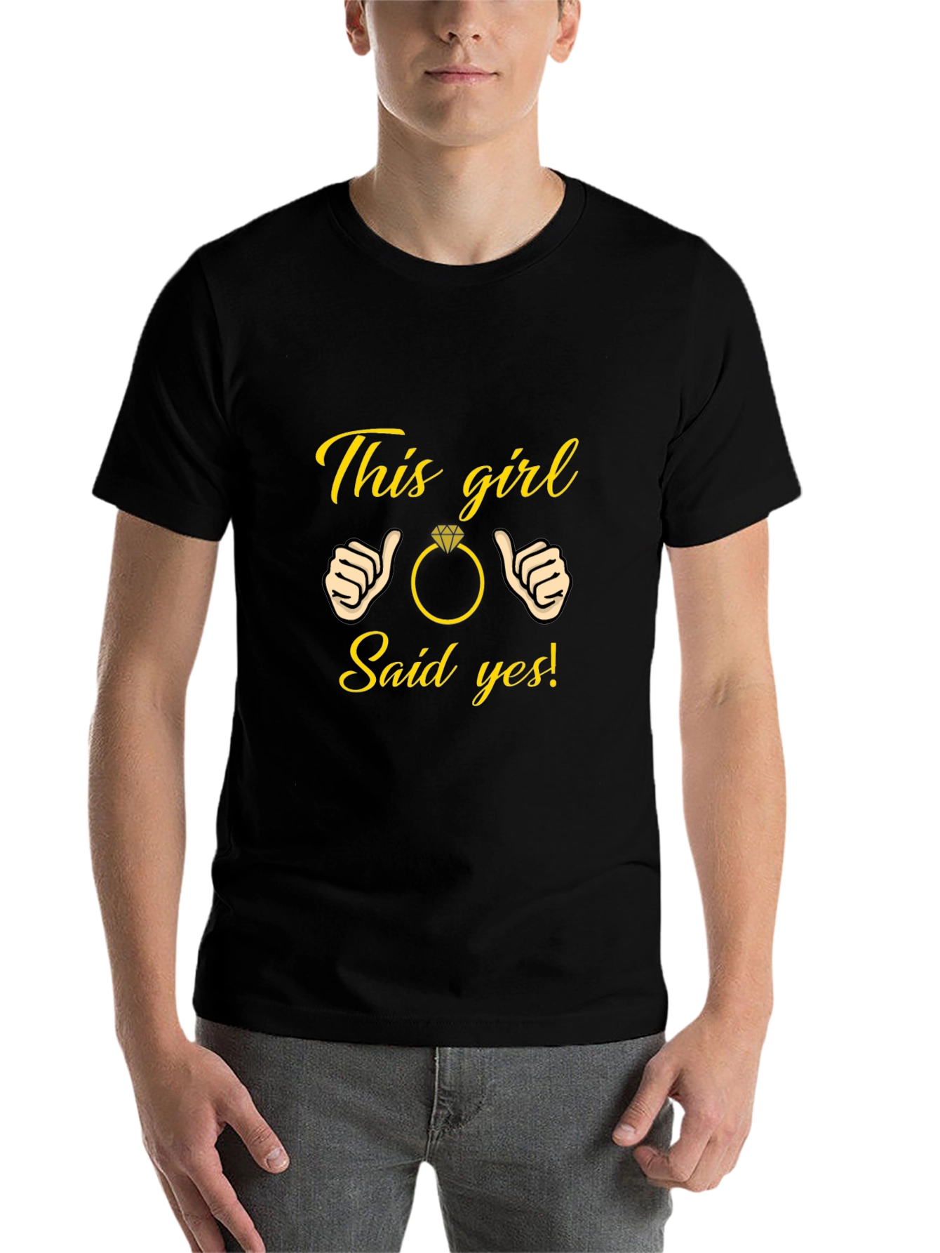 Black This Girl Said Yes T-Shirt Engagement Gift view 7