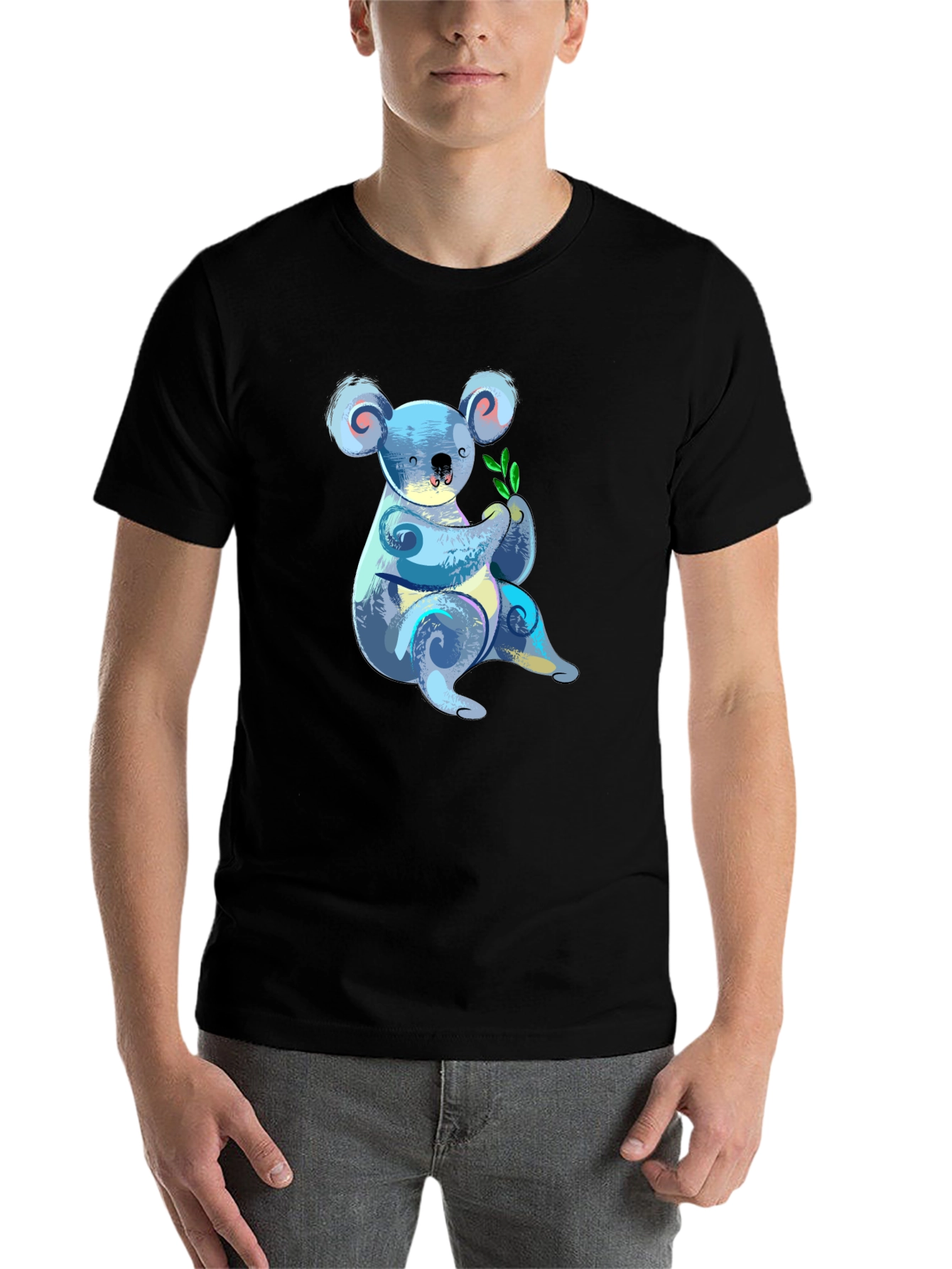 Black Koala Graphic T-Shirt - Soft Cotton Blend view 7
