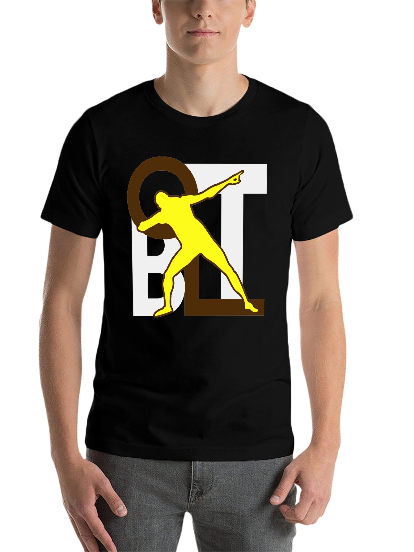 Black Novelty Graphic Tee - QBL Dabbing Player Black T-Shirt view 7
