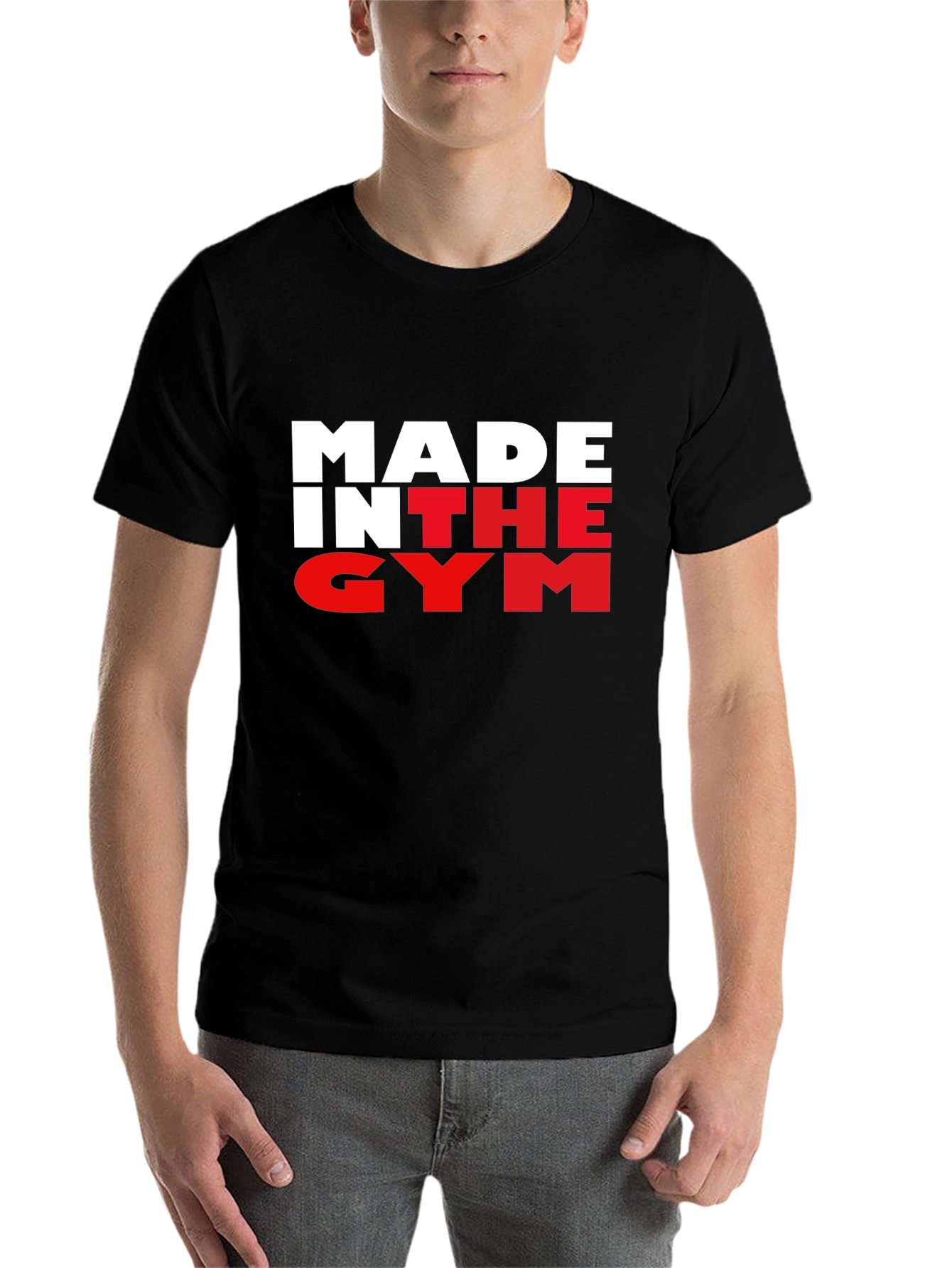 Black Made In The Gym Black T-Shirt Fitness Apparel view 7