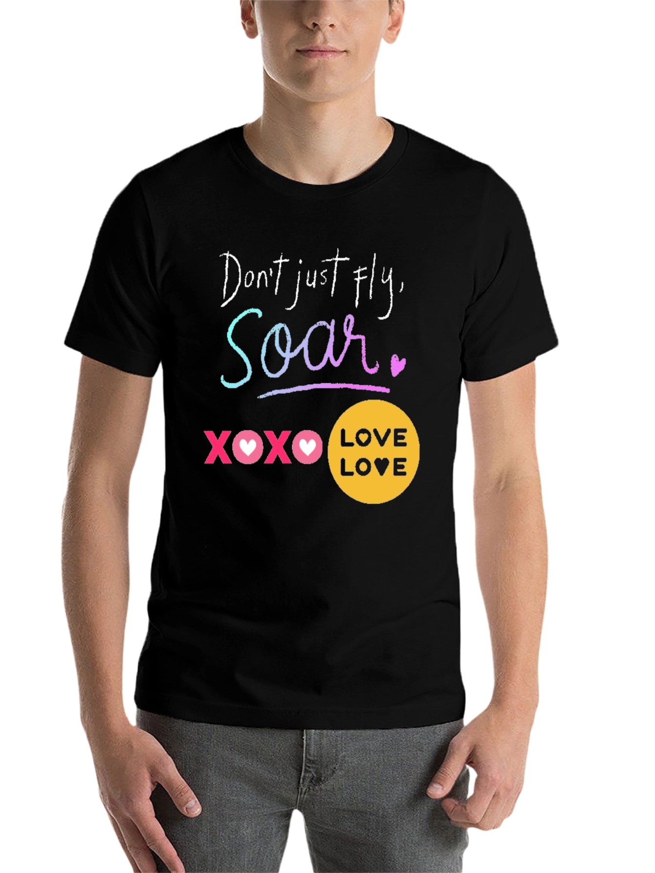 Black Inspirational Soar Graphic Tee -  Black view 7