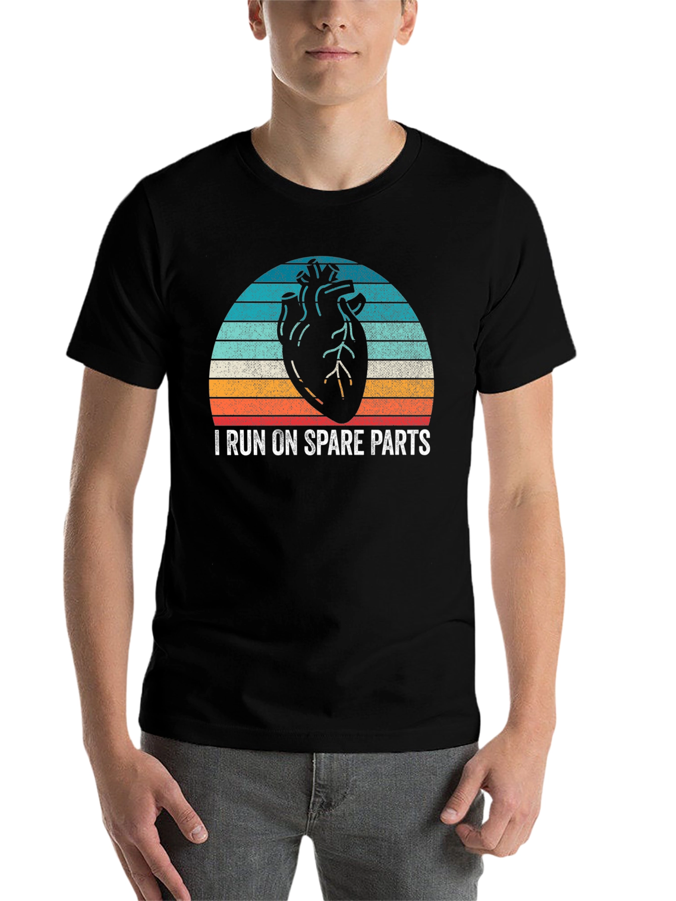 Black I Run On Spare Parts Graphic T-Shirt view 7