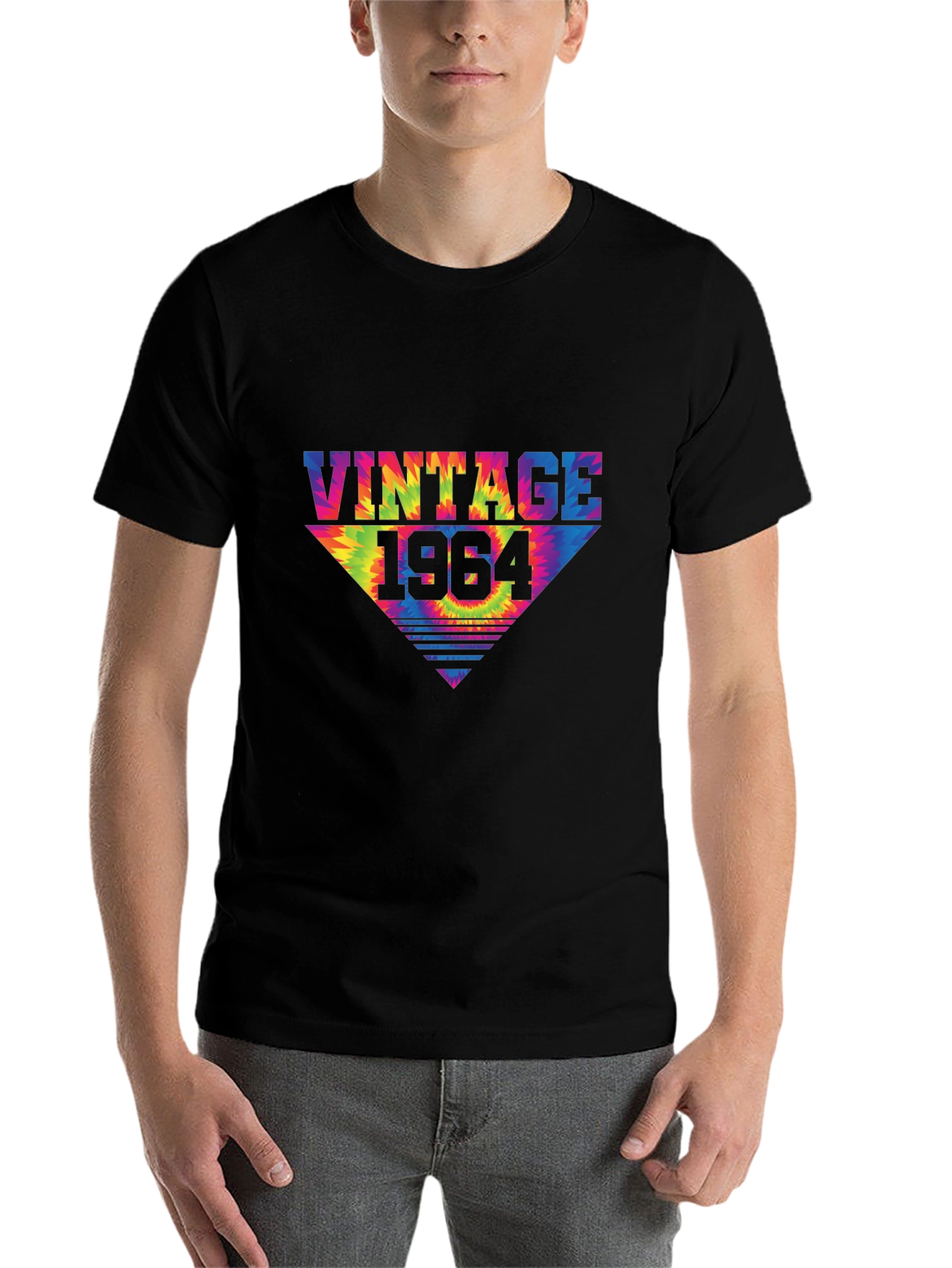 Black Vintage 1964 Tie-Dye Graphic Tee view 7