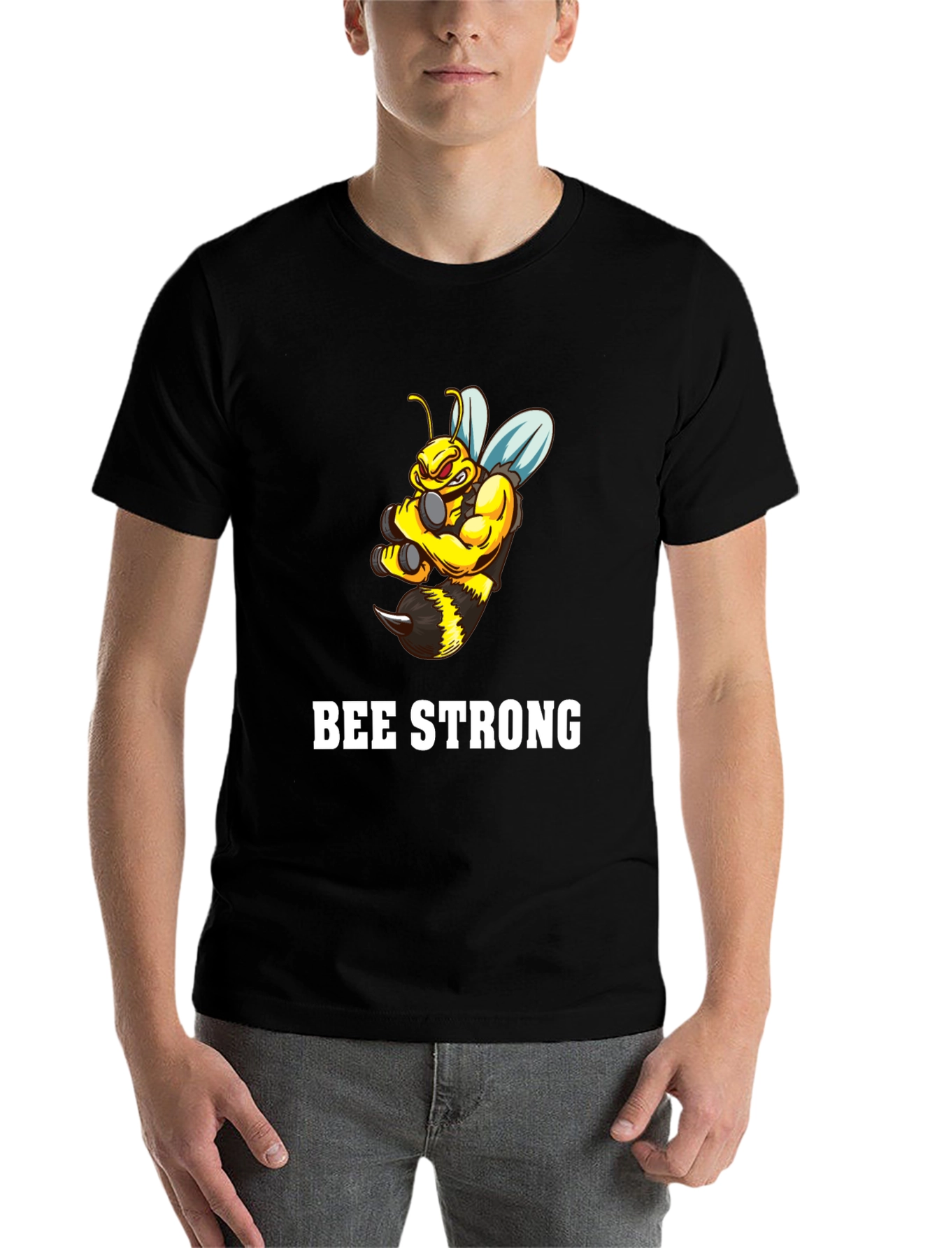 Black Bee Strong Graphic T-Shirt - Black view 7