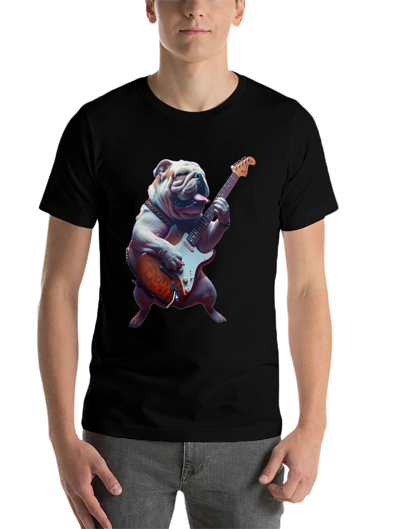 Black Bulldog Guitarist T-Shirt view 7
