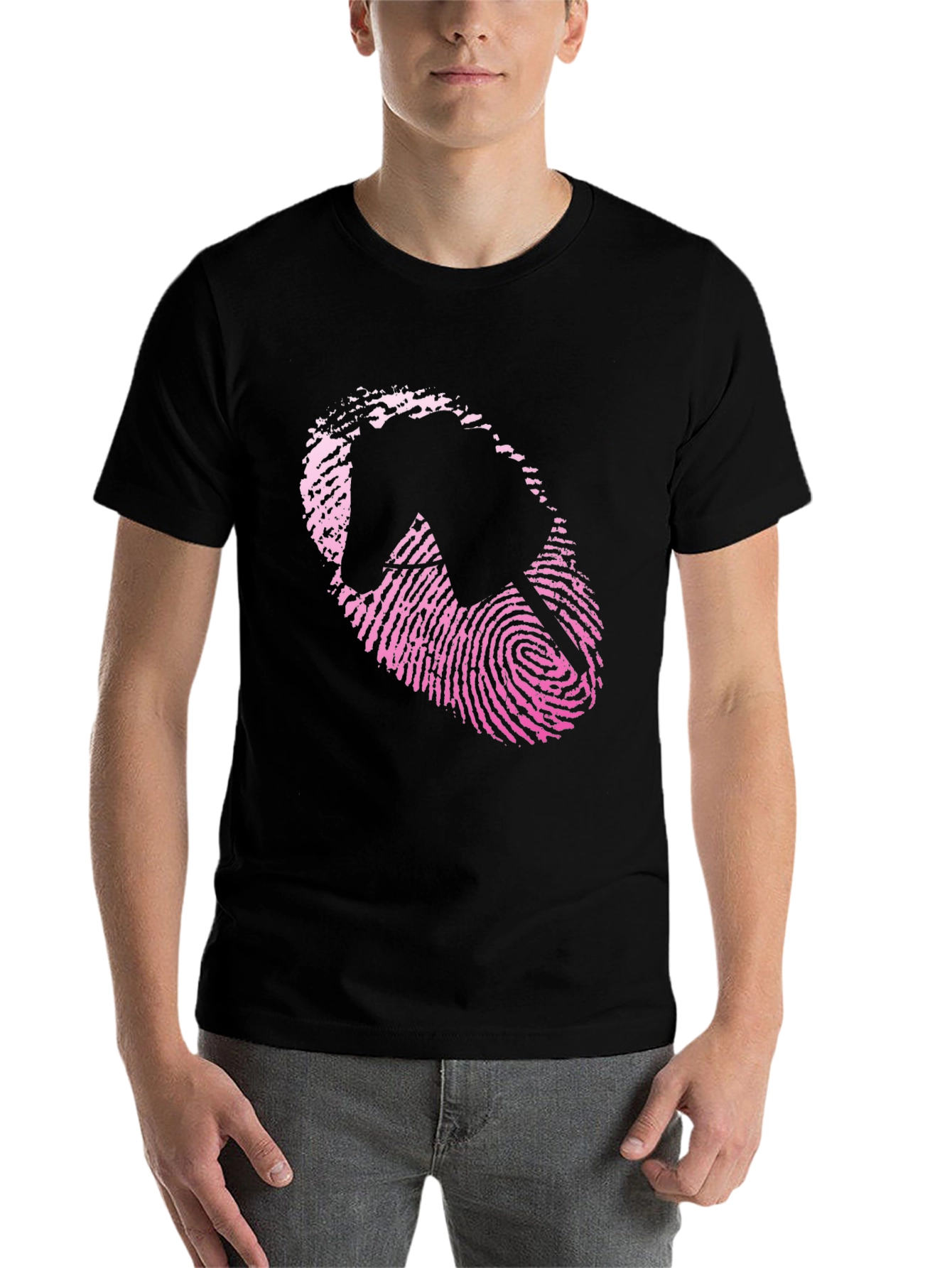 Black Fingerprint Horse Graphic Tee - Black view 7