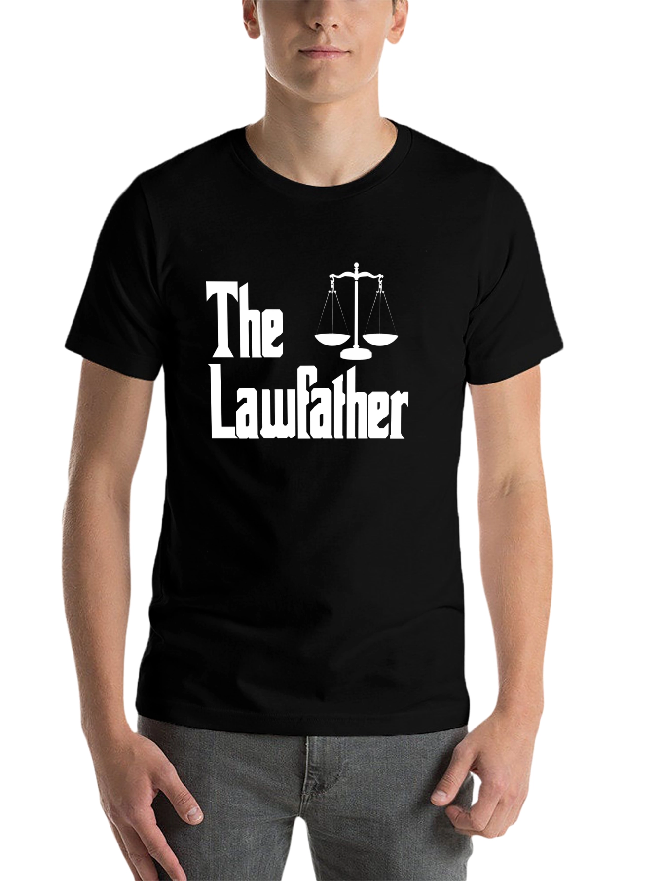 Black The Lawfather T-Shirt - Funny Lawyer Gift view 7