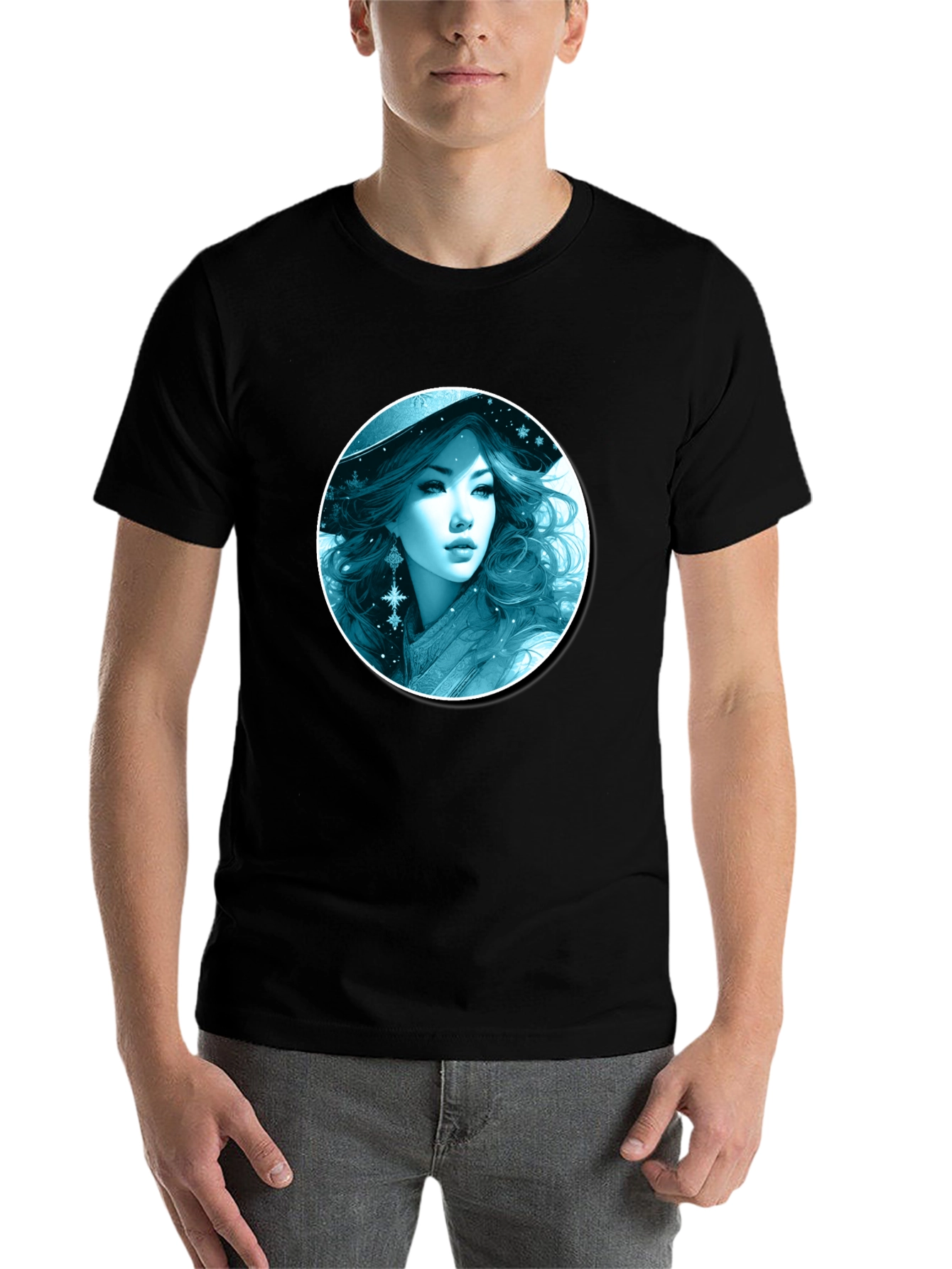 Black Winter Witch T-Shirt: Black Graphic Tee view 7