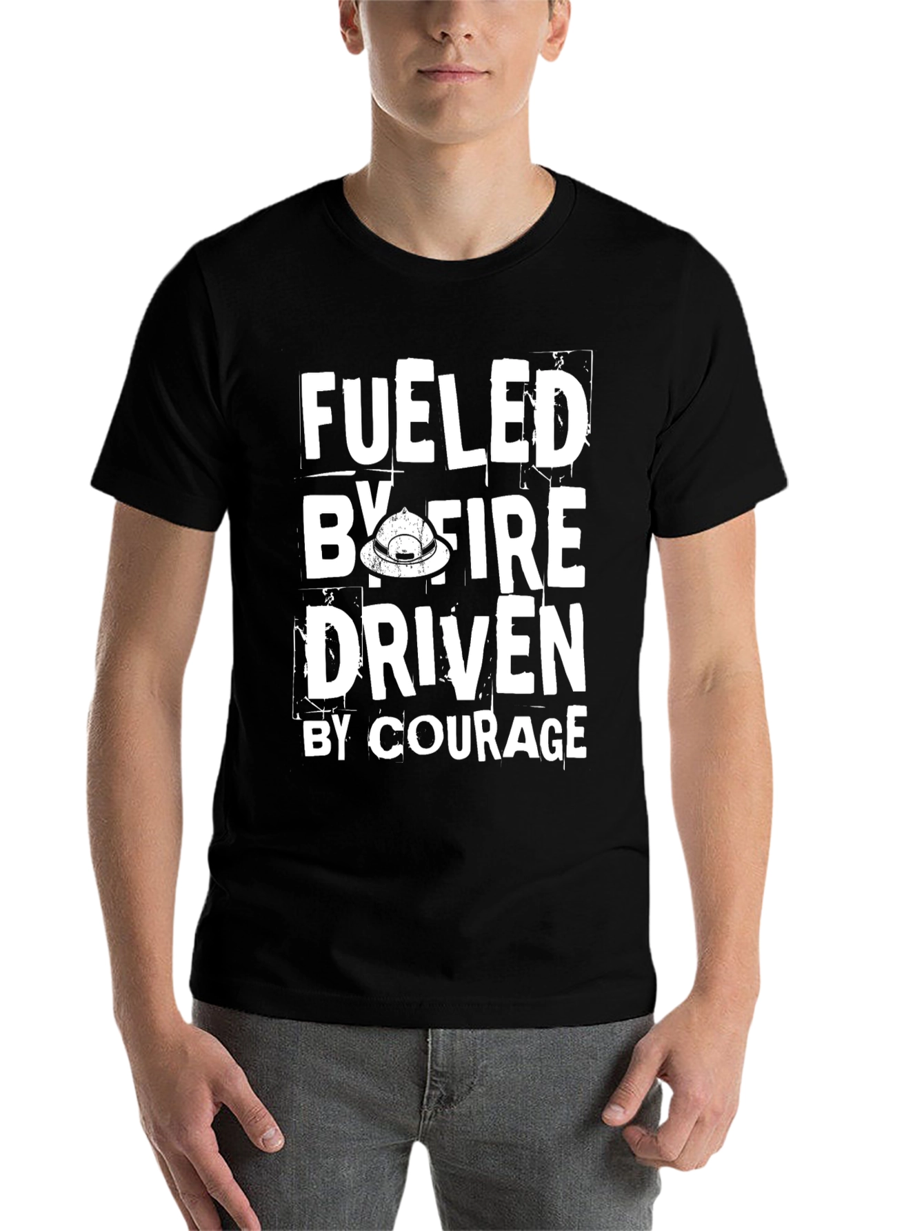 Black Fueled By Fire Driven By Courage Black T-Shirt view 7