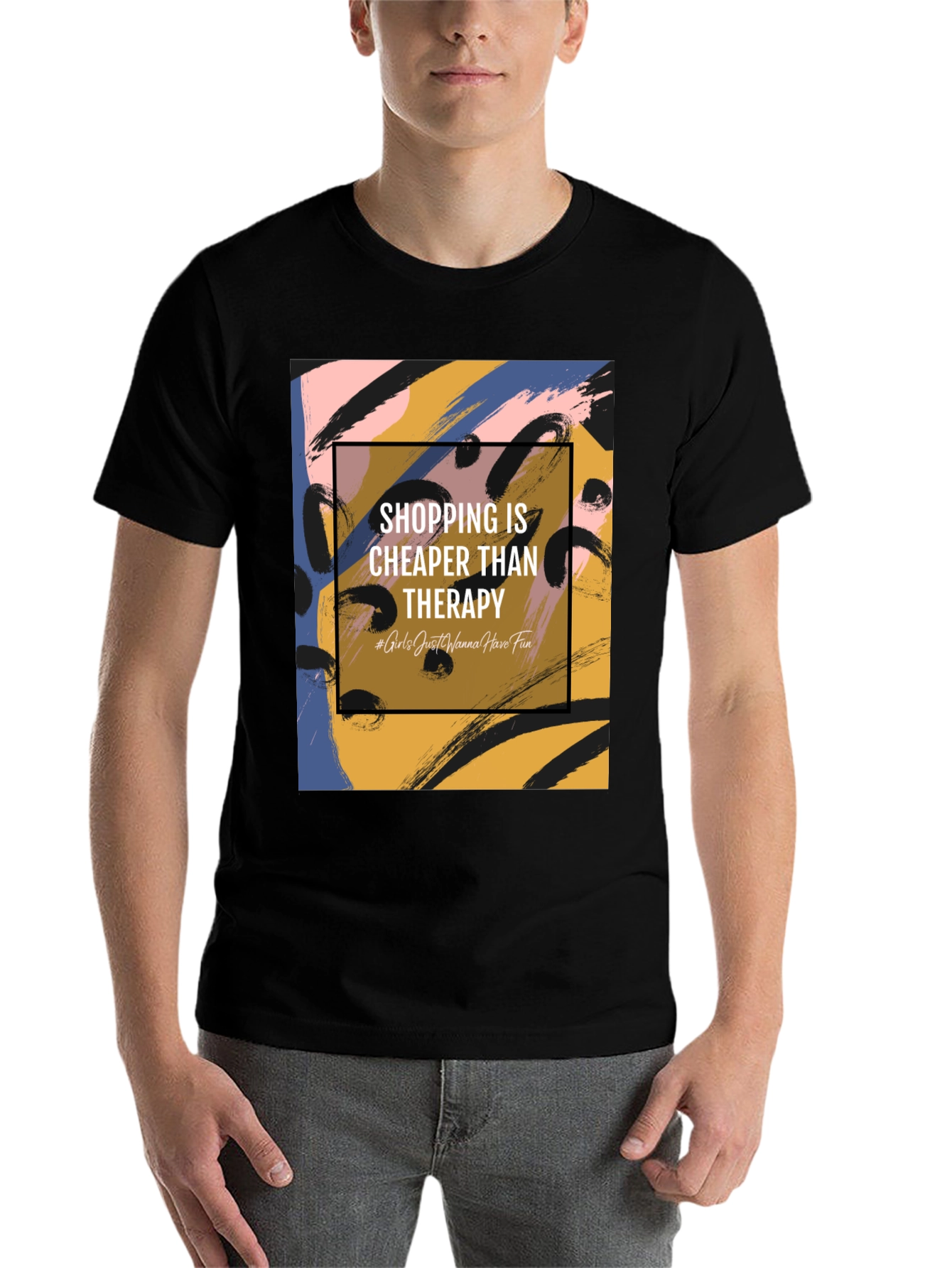 Shopping Is Cheaper Than Therapy Graphic Tee - 7
