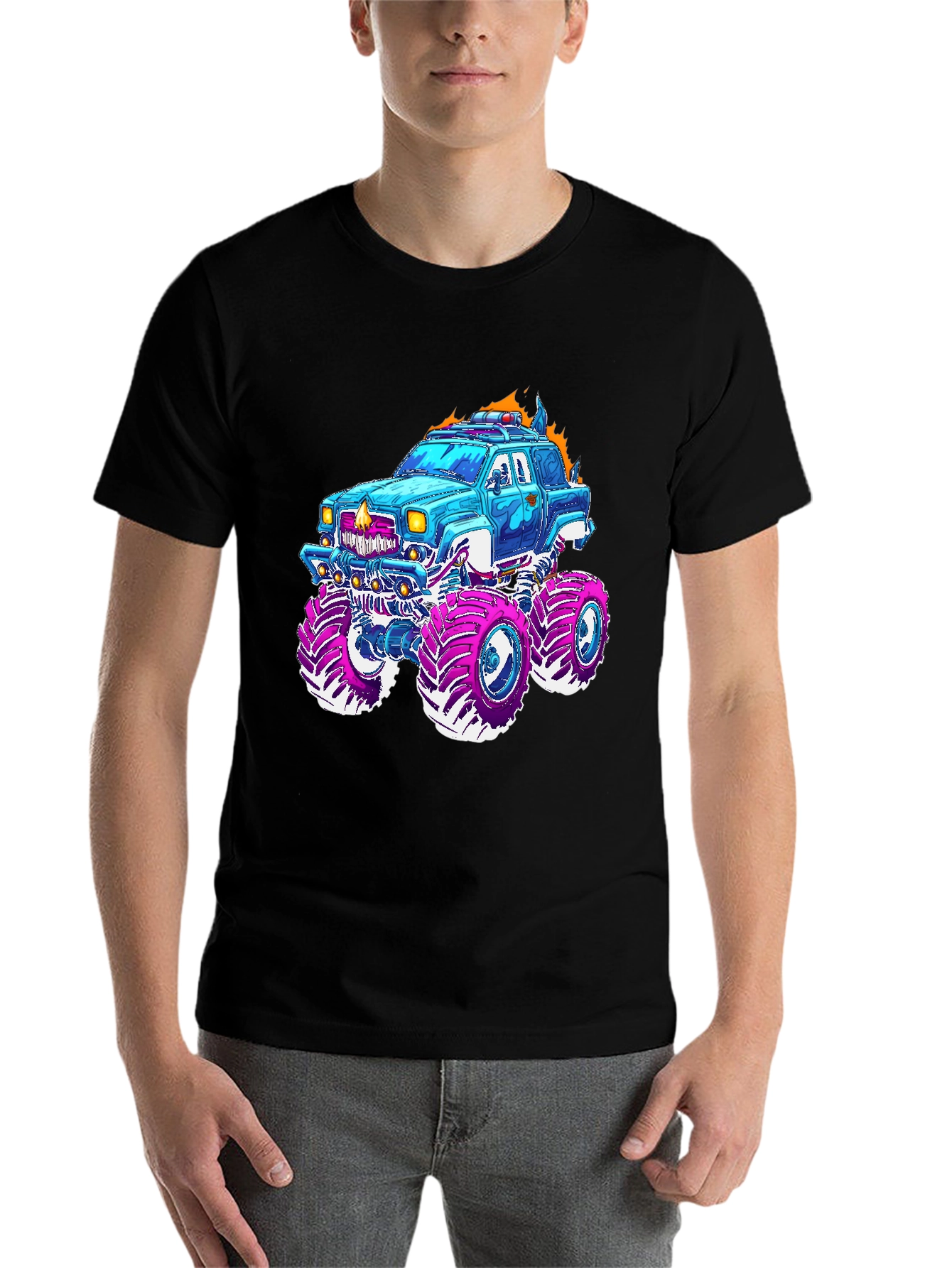 Black Monster Truck Graphic Tee - Cool Design! view 7