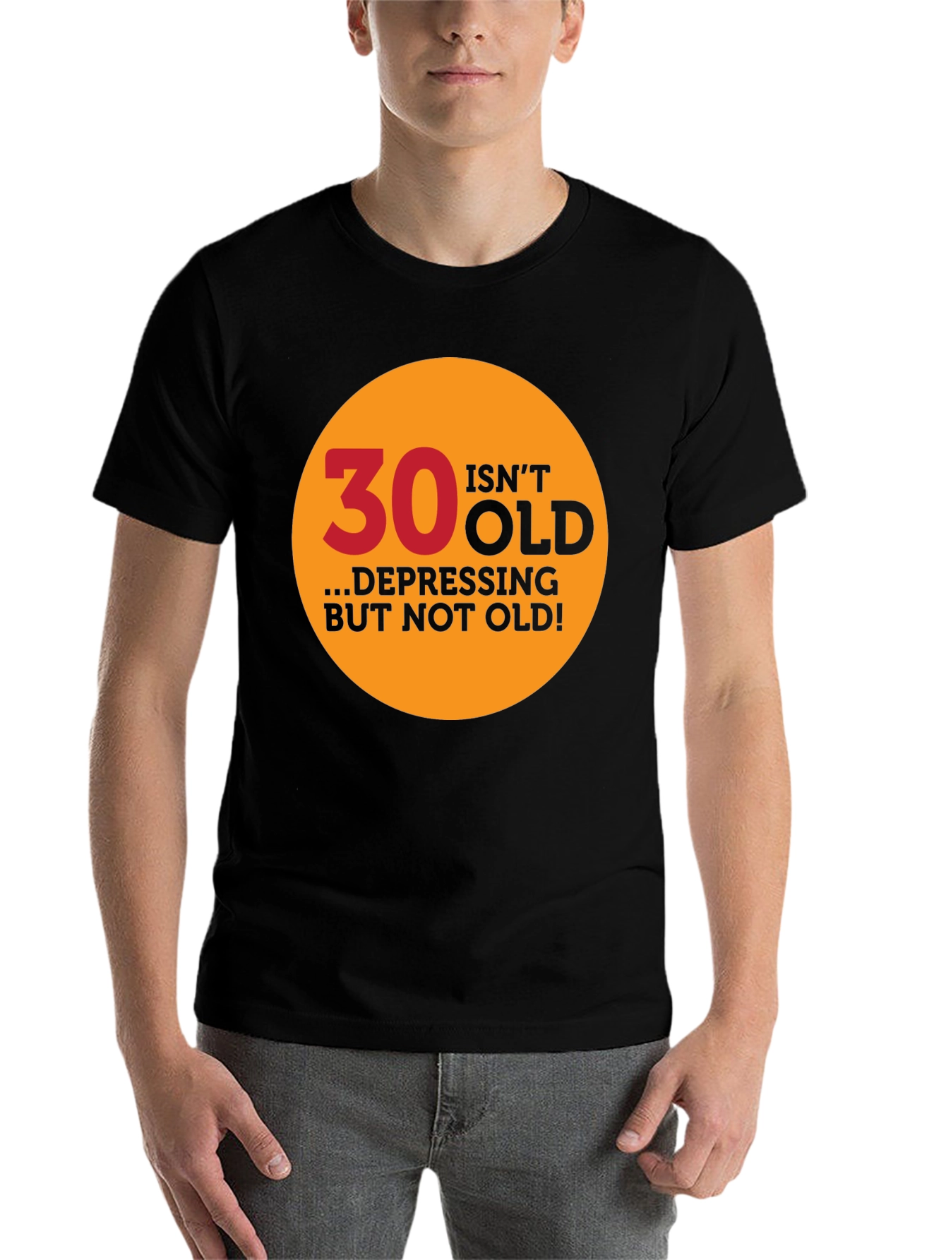 Black 30 Isn't Old Graphic Tee - Men's Black T-Shirt view 7