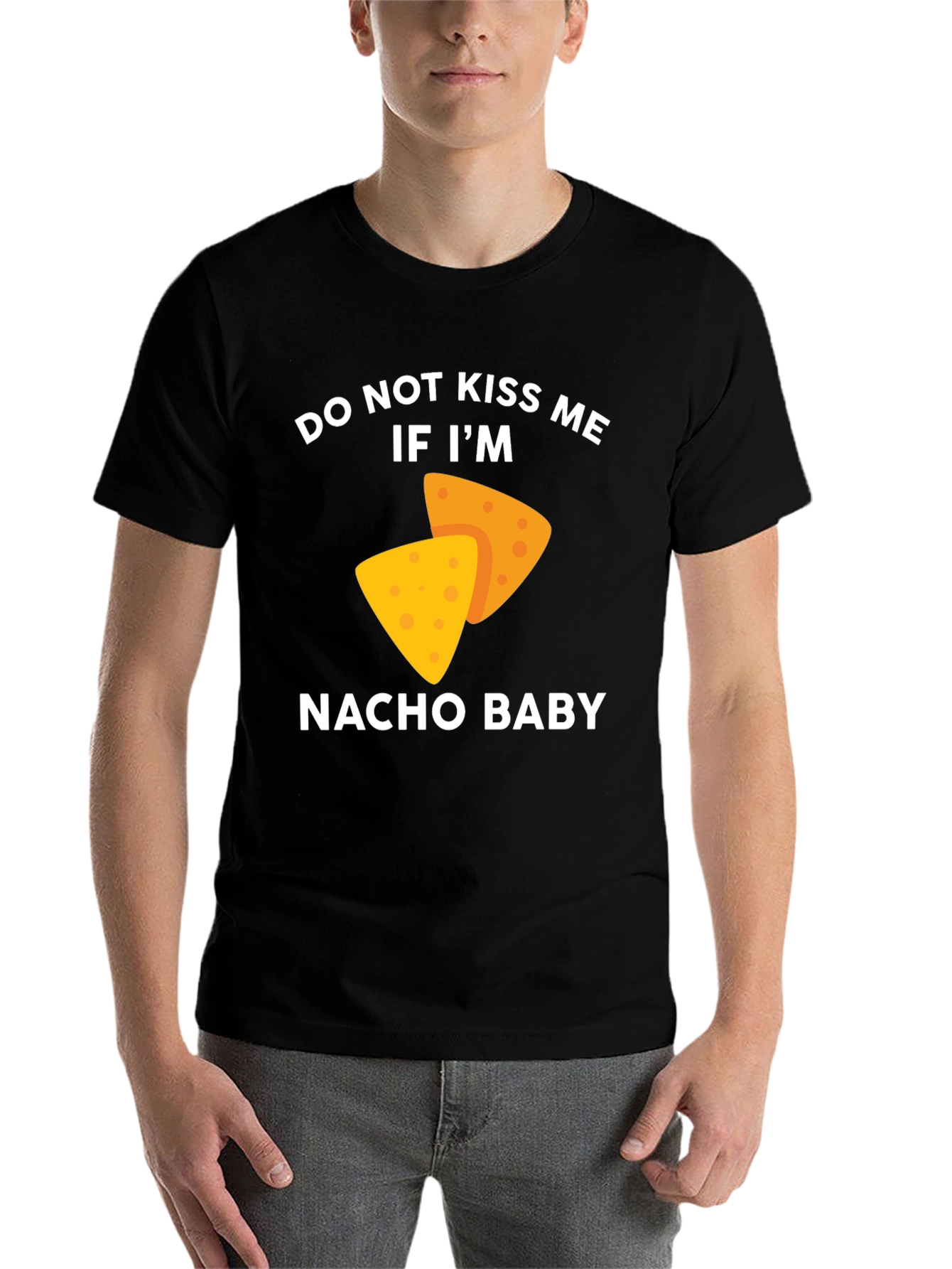 Black Do Not Kiss Me If I'm Nacho Baby T-Shirt view 7