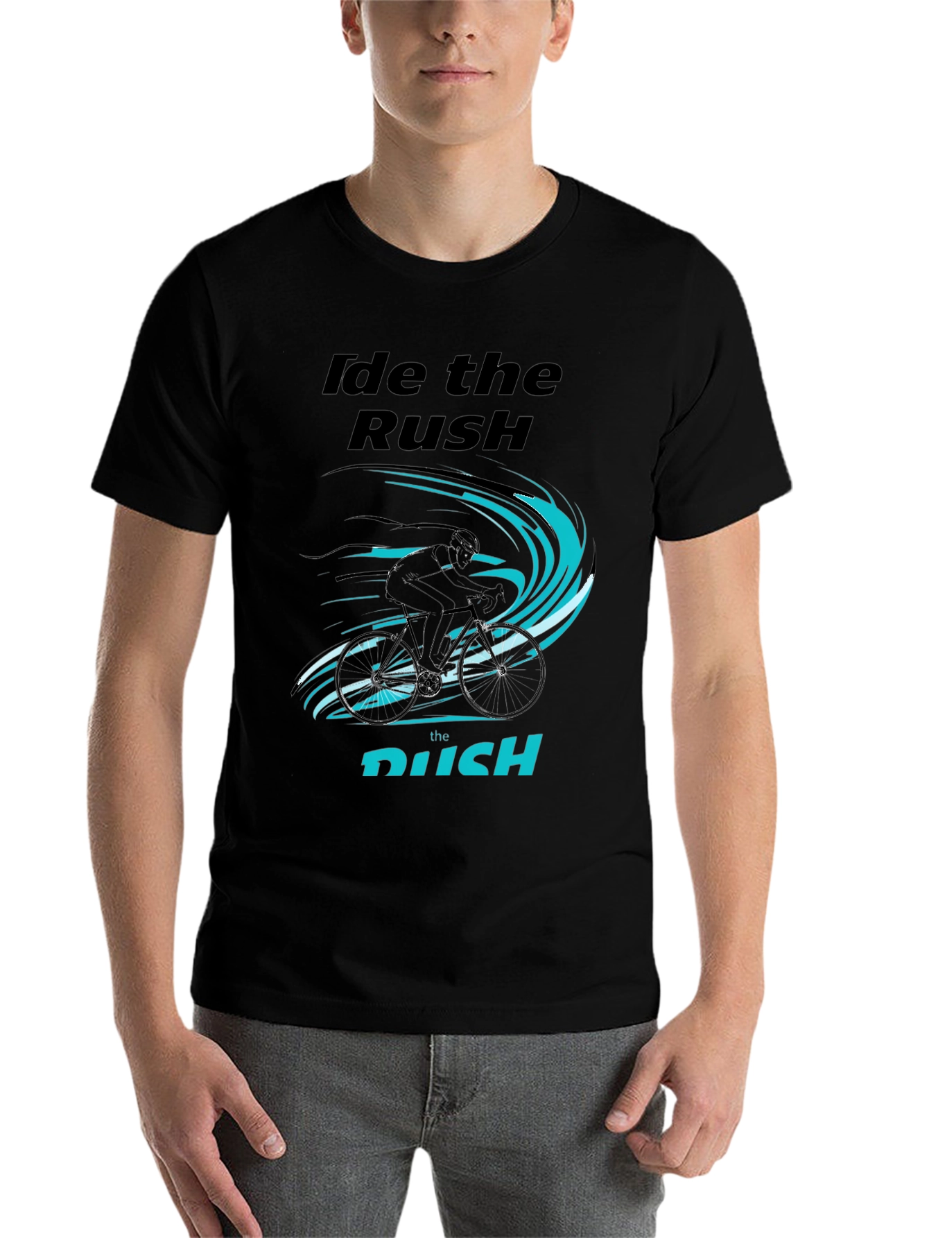 Black Ride the Rush Cycling T-Shirt view 7