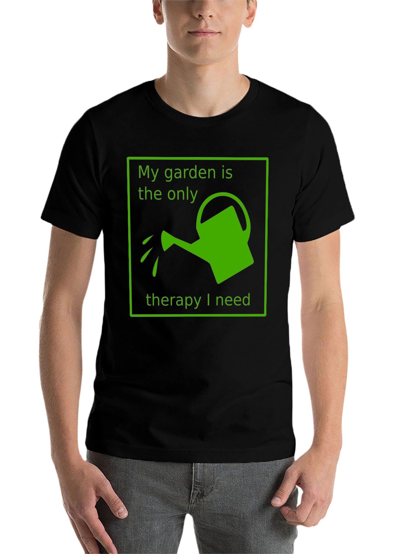 Black Gardening Therapy T-Shirt - My Garden is My Therapy view 7