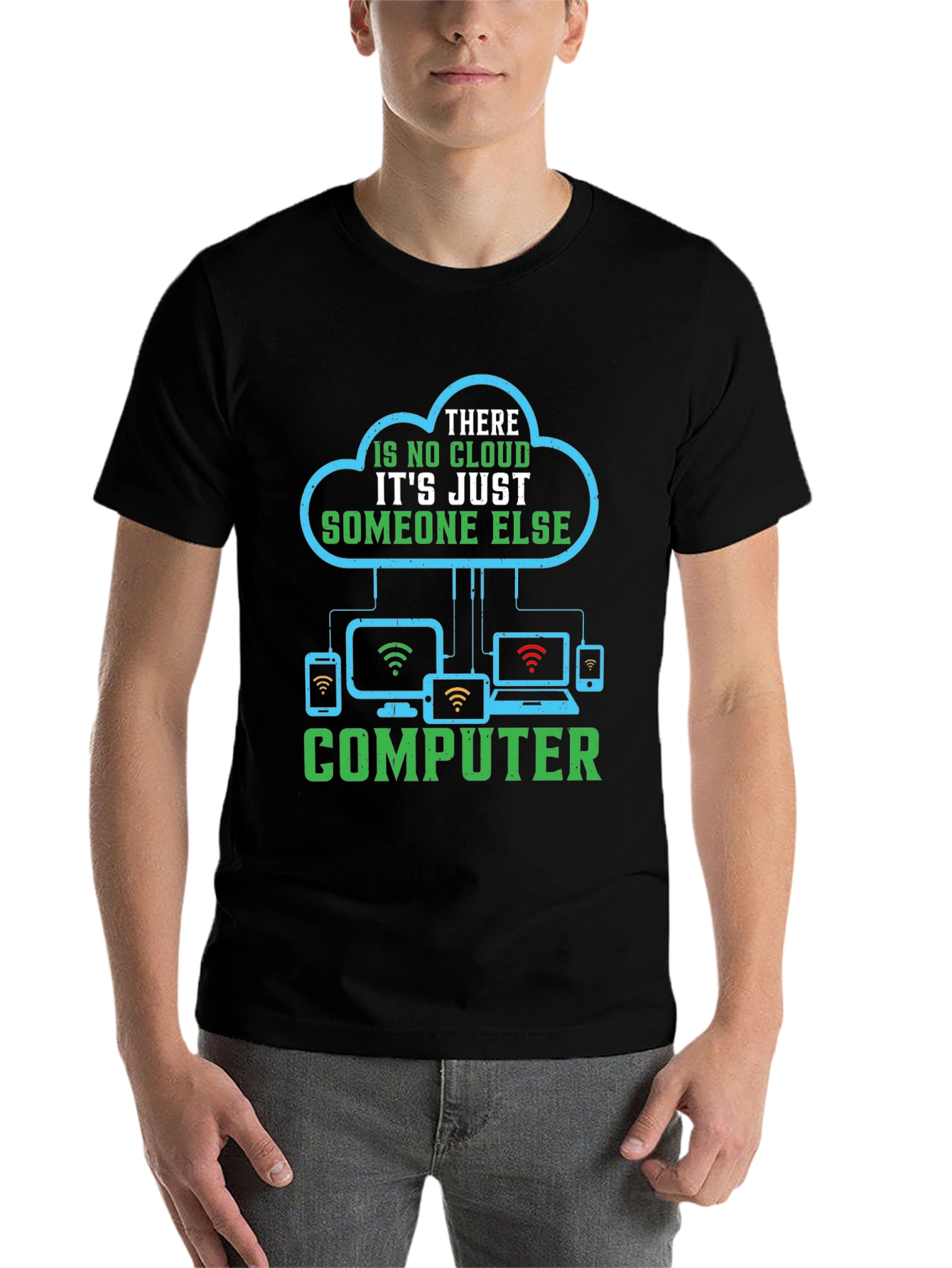 Black Cloud Computing Humor T-Shirt - Tech Joke Tee view 7