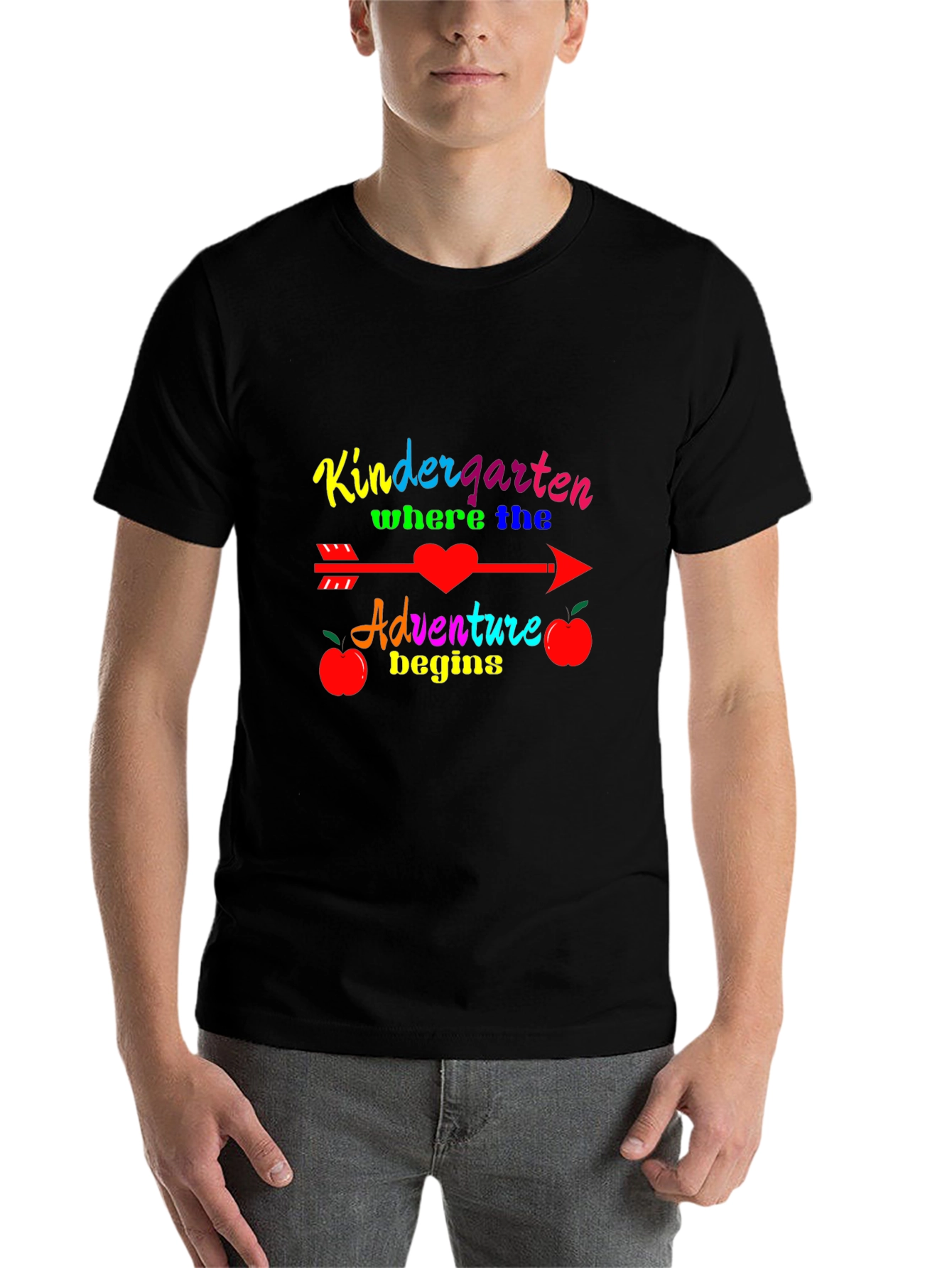 Black Kindergarten Adventure Begins T-Shirt view 7