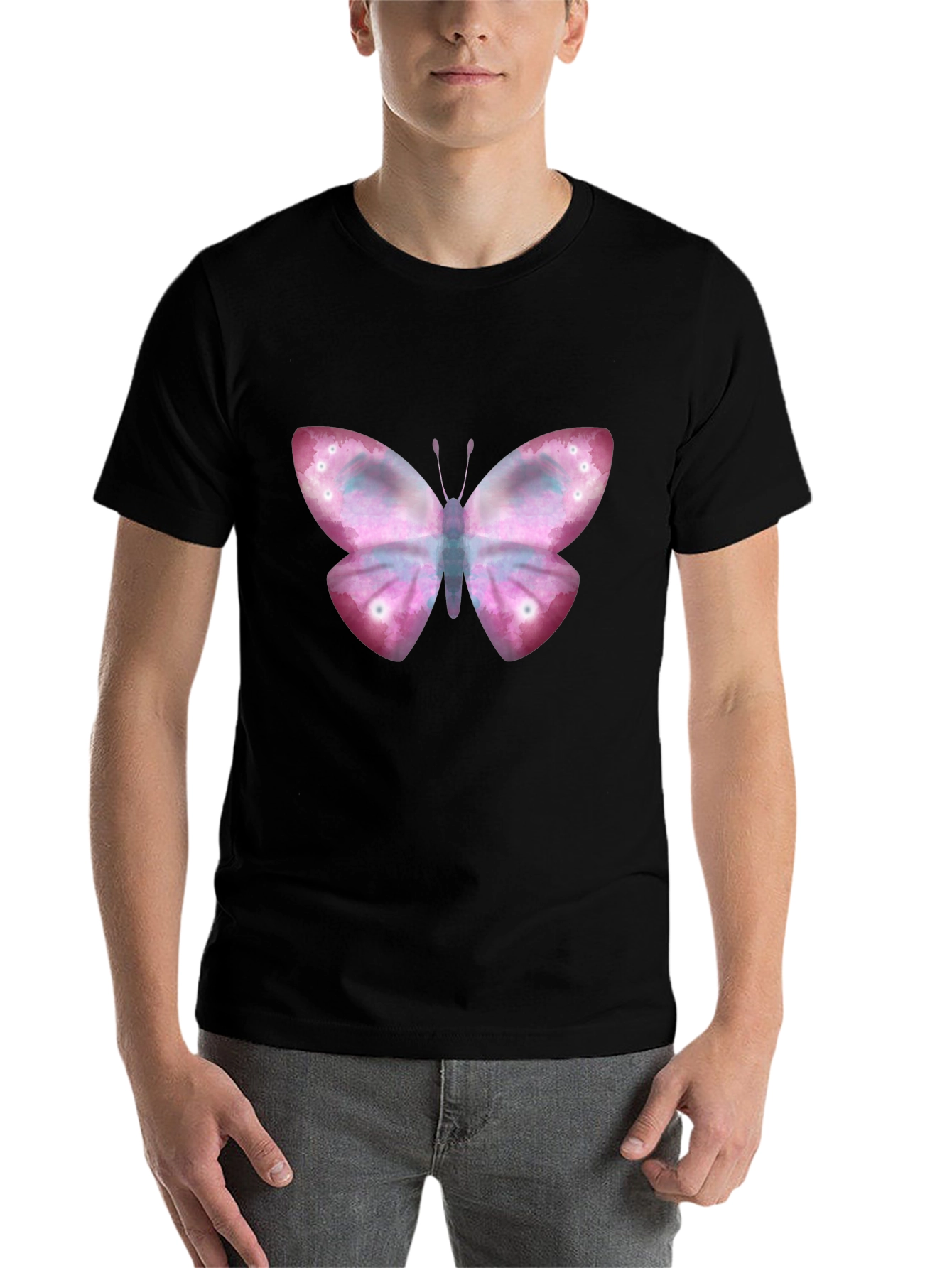 Black Butterfly Graphic Tee - Stylish Casual Wear view 7