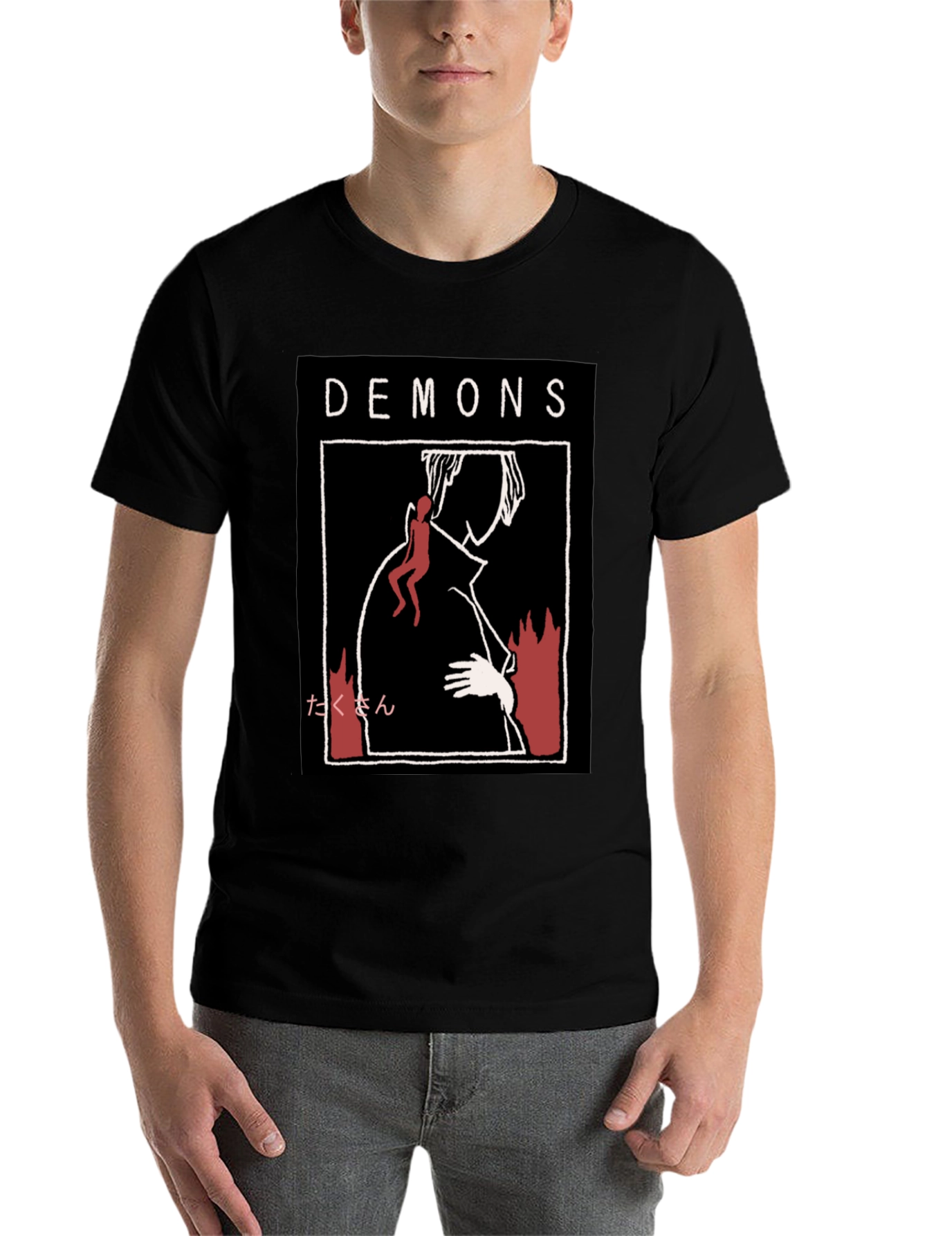 Black Demons Graphic Print T-Shirt view 7