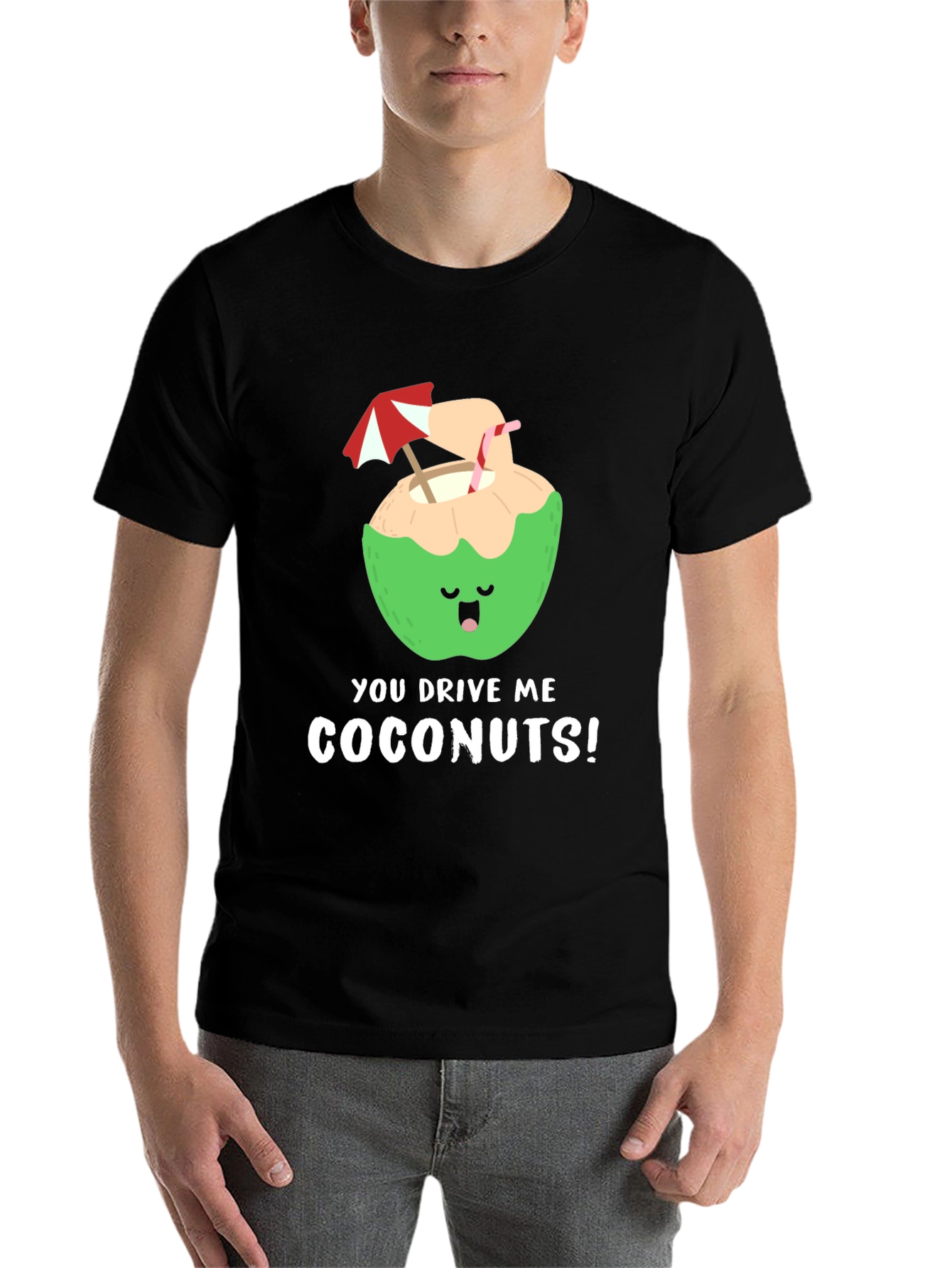 Black You Drive Me Coconuts! T-Shirt view 7