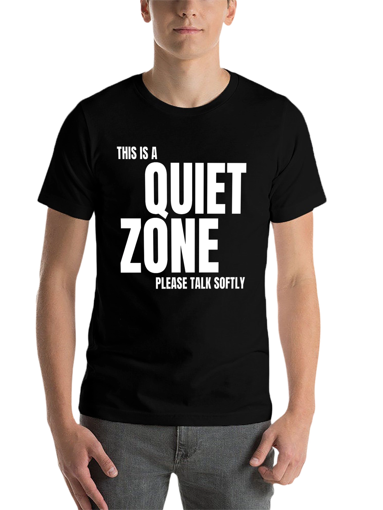 Black Quiet Zone T-Shirt - Speak Softly Tee view 7