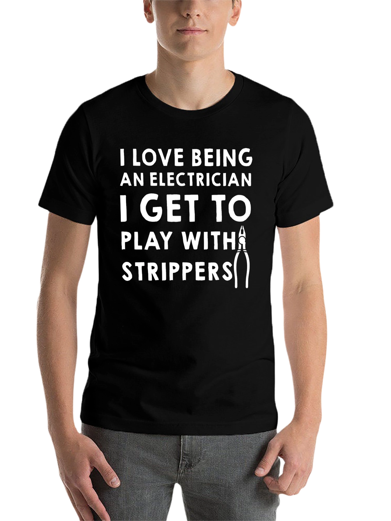 Black Electrician's Humor T-Shirt view 7