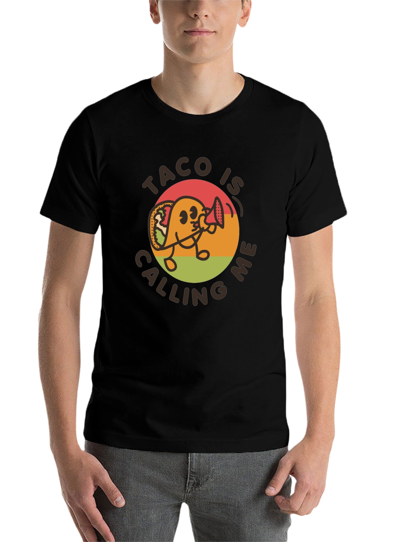 Black Taco Is Calling Me T-Shirt - Novelty Graphic Tee view 7