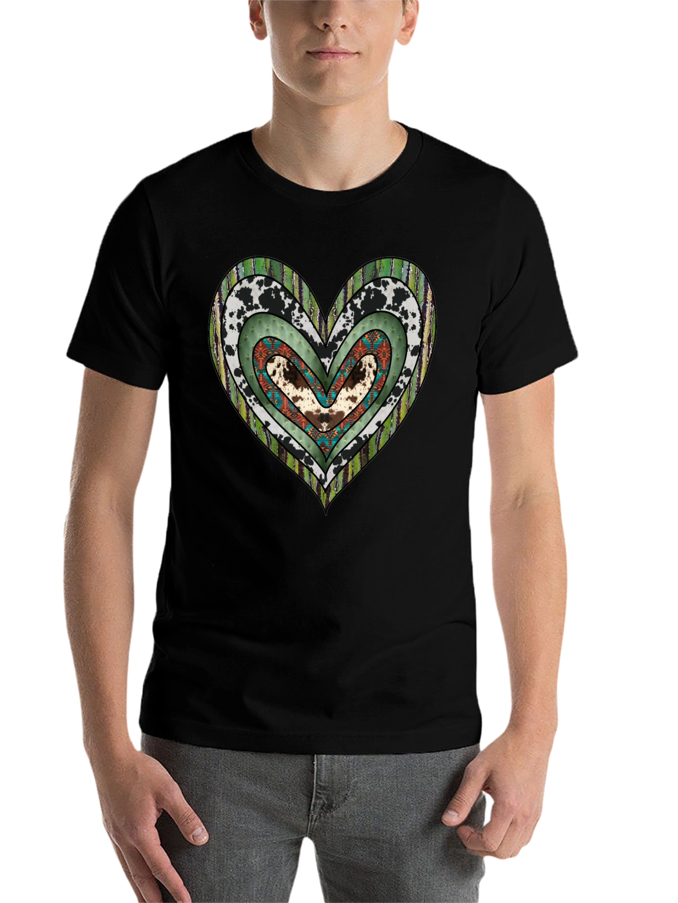 Black Heart Graphic T-Shirt - Casual Black Tee view 7