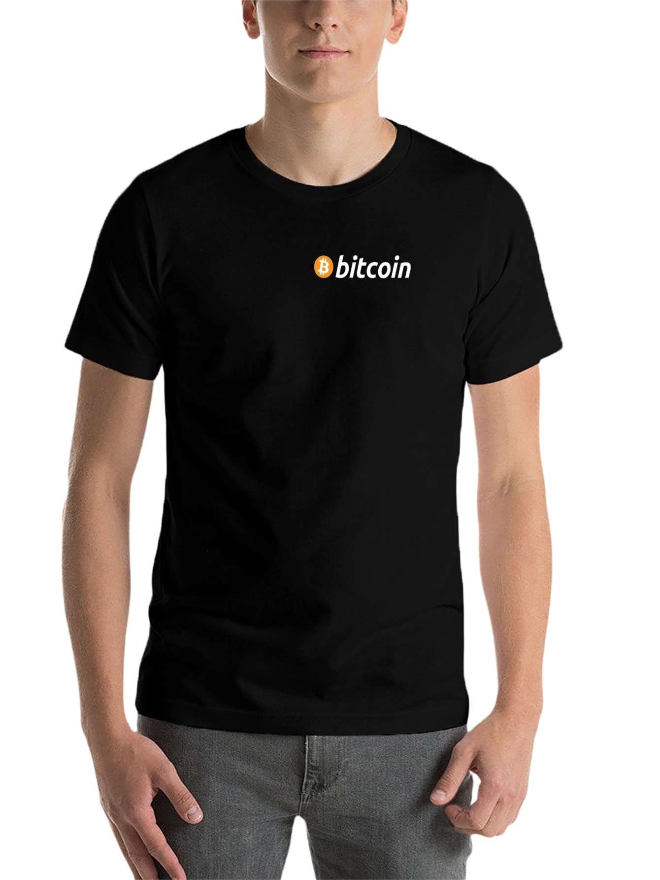Black Bitcoin Logo Black T-Shirt - Crypto Currency Tee view 7