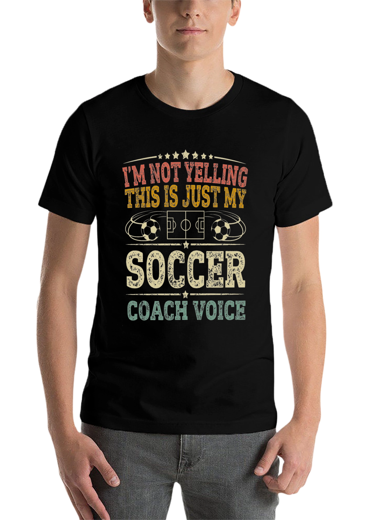 Black Soccer Coach Voice T-Shirt view 7