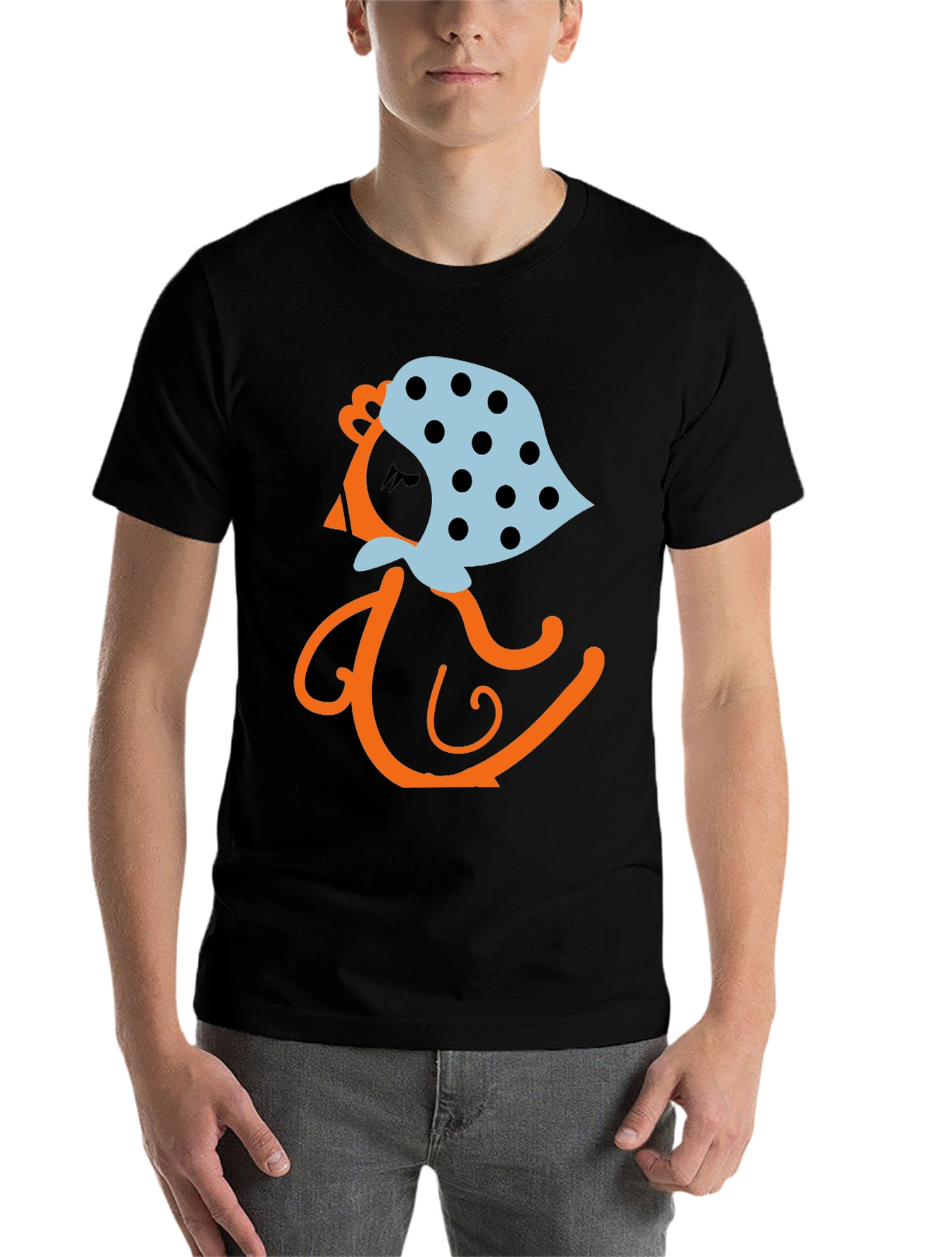 Black Whimsical Cartoon Granny Graphic Tee view 7
