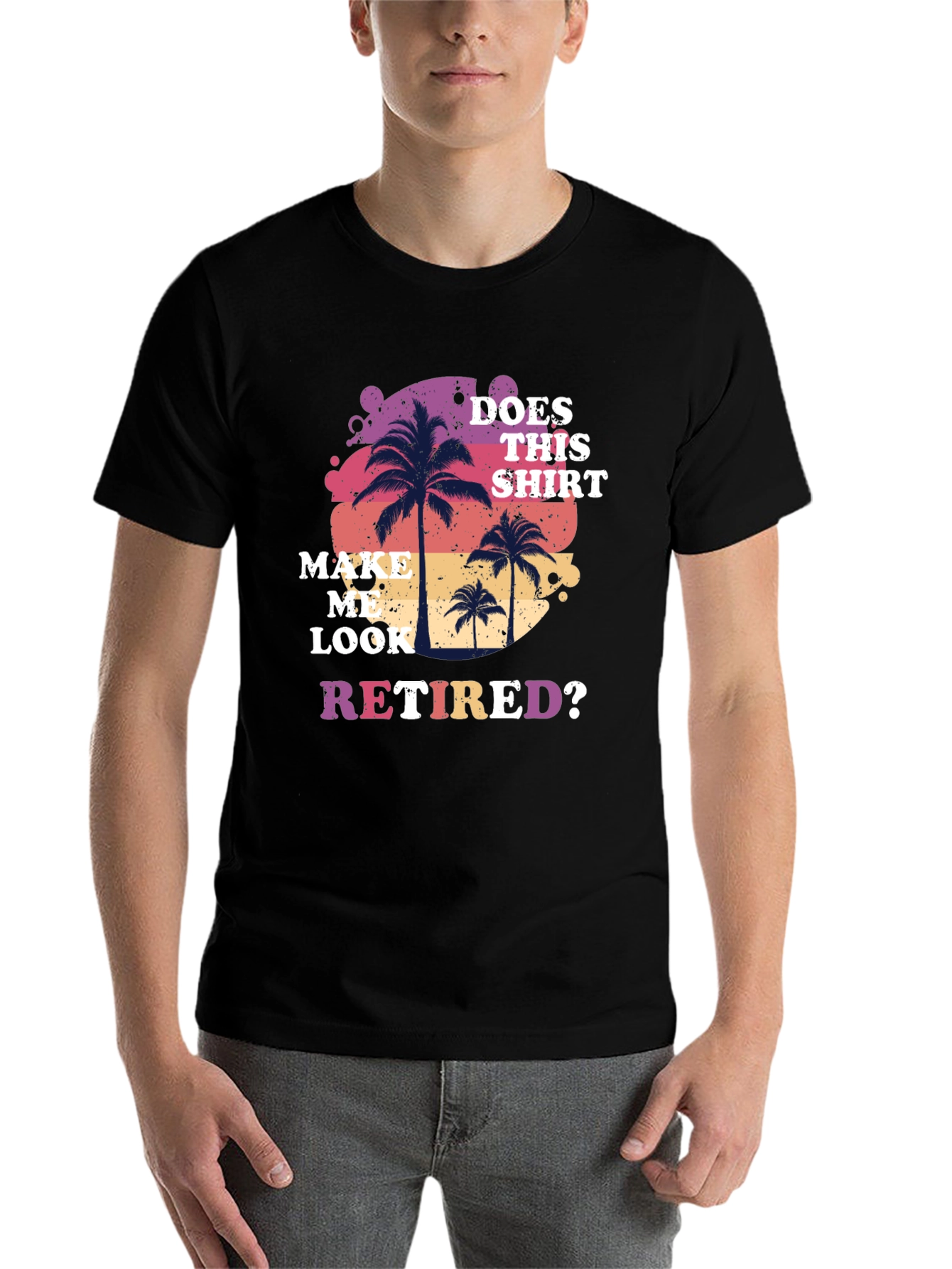 Black Retired Graphic T-Shirt: Palm Tree Design view 7