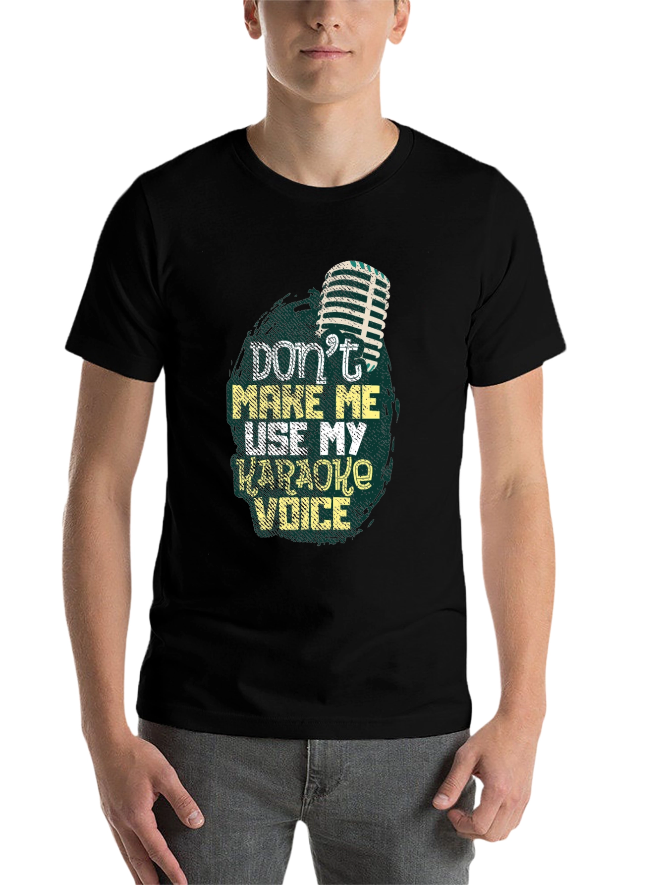Black Karaoke Voice Graphic Tee - Soft Cotton Blend view 7