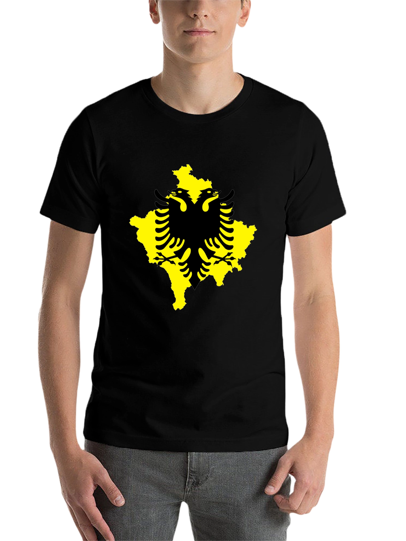 Black Kosovo Flag T-Shirt - Black Graphic Tee view 7