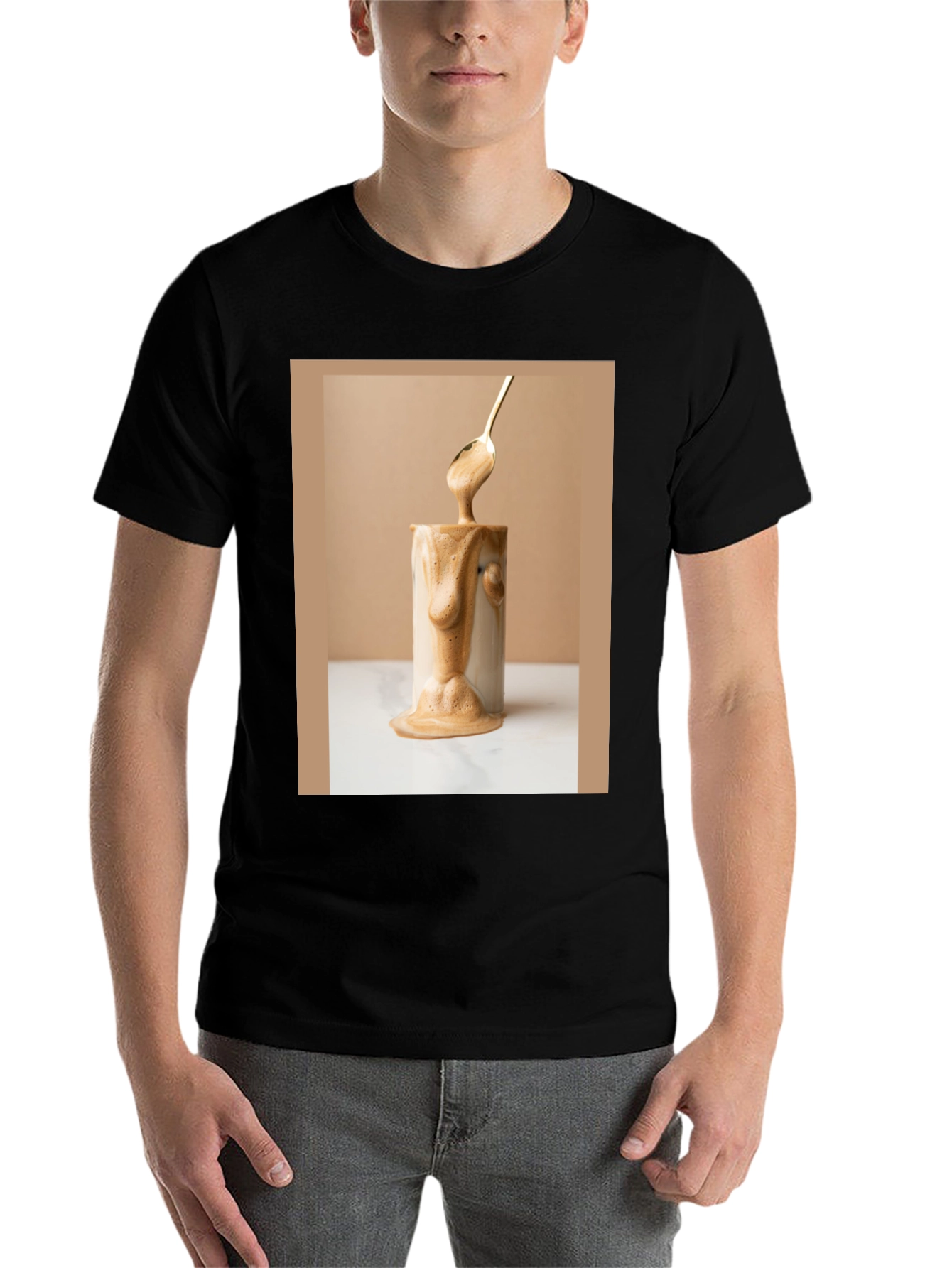 Black Coffee Cream T-Shirt - Stylish Unisex Tee view 7
