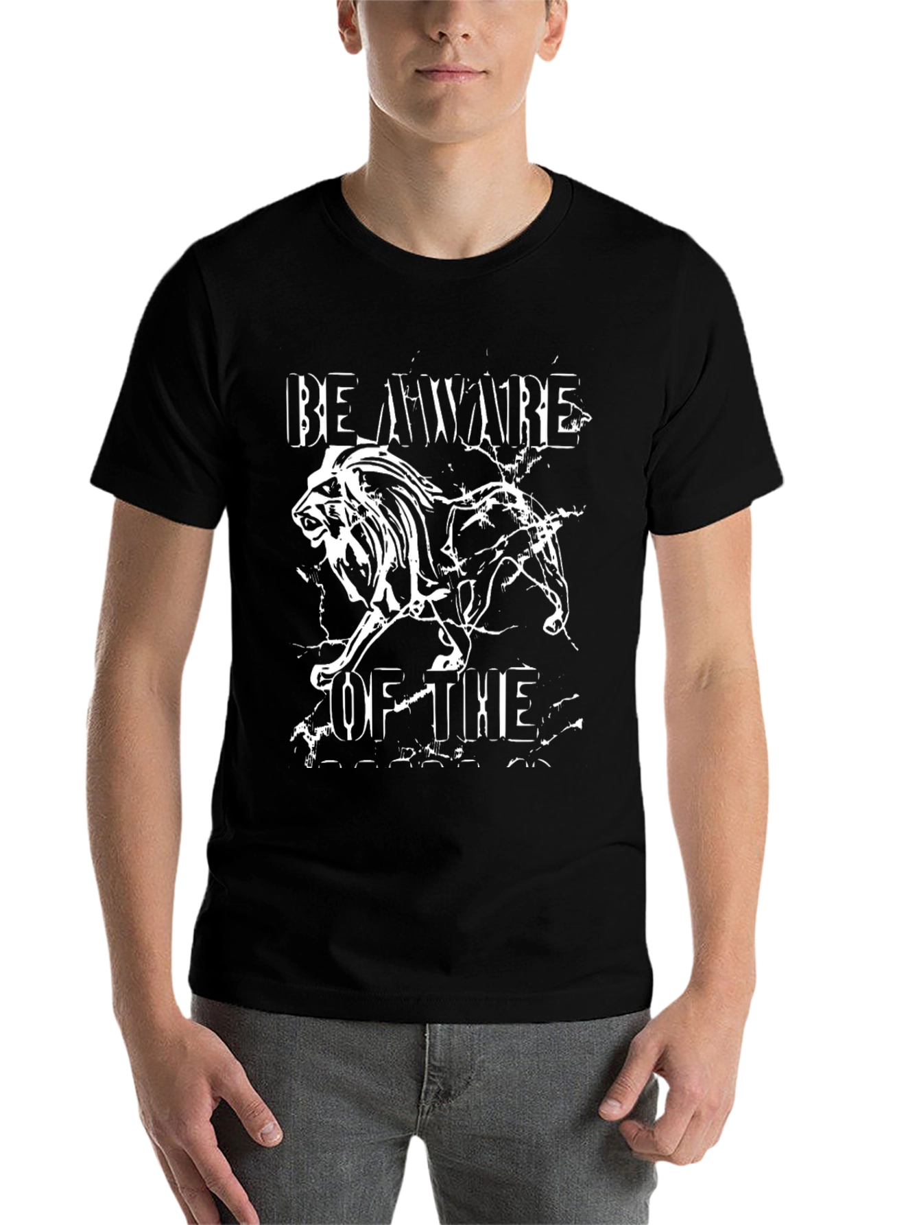 Beware of the Lion Black T-Shirt - 7