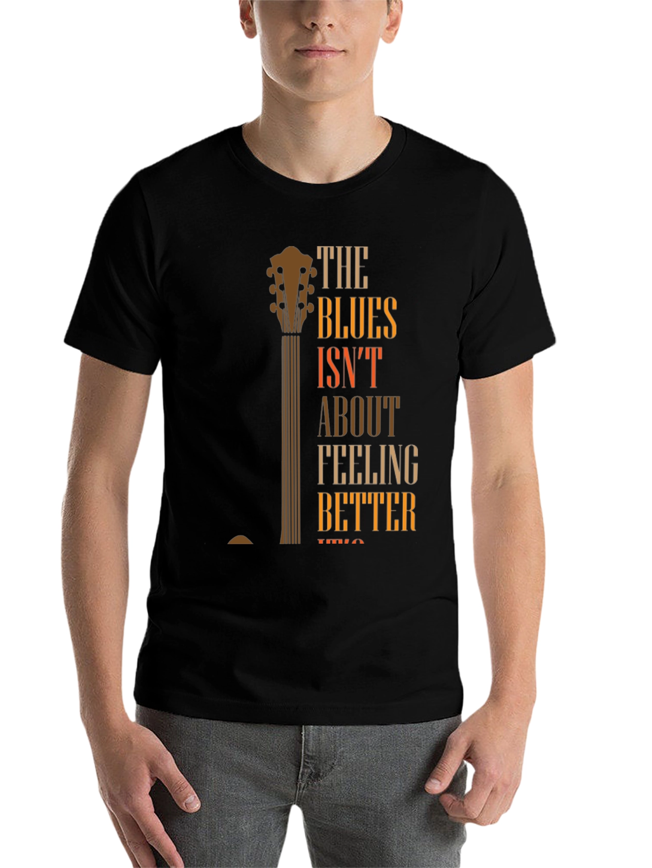 Blues Guitar Graphic T-Shirt - Feeling Better Lyric Tee - 7