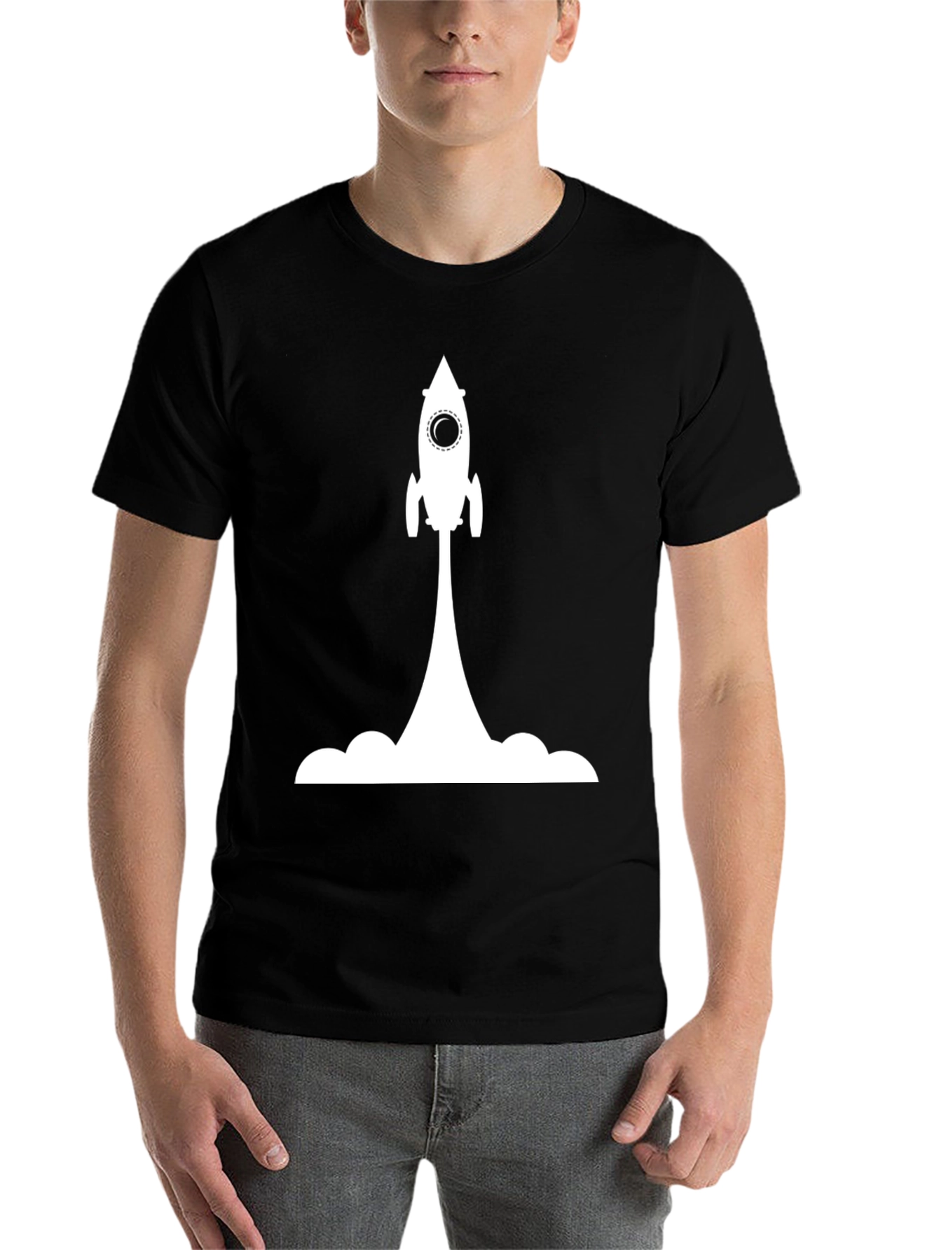 Black Rocket Launch Graphic Tee - Soft Cotton Blend view 7