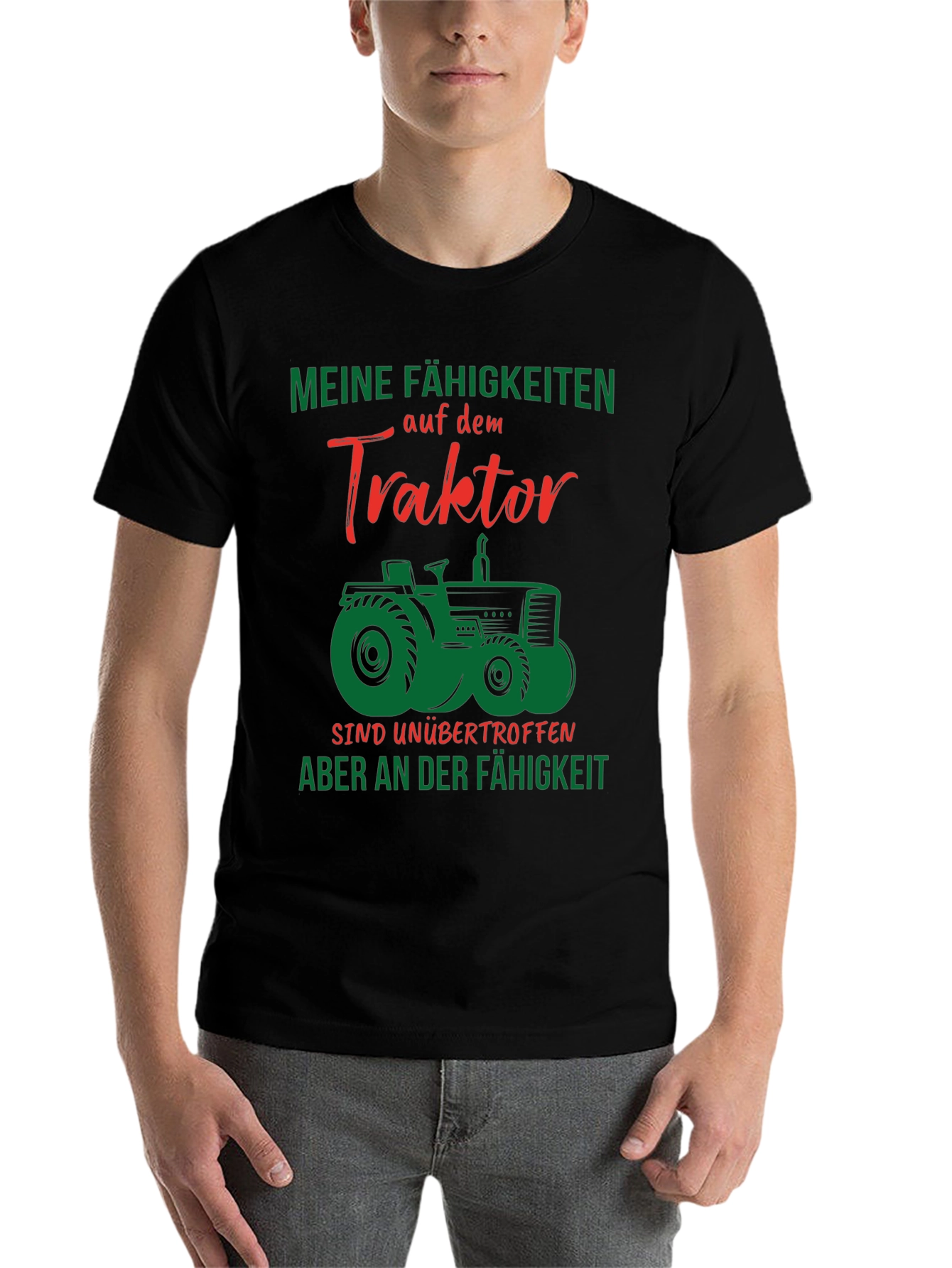 Black Tractor Skills Tee - Funny Farmer Gift view 7