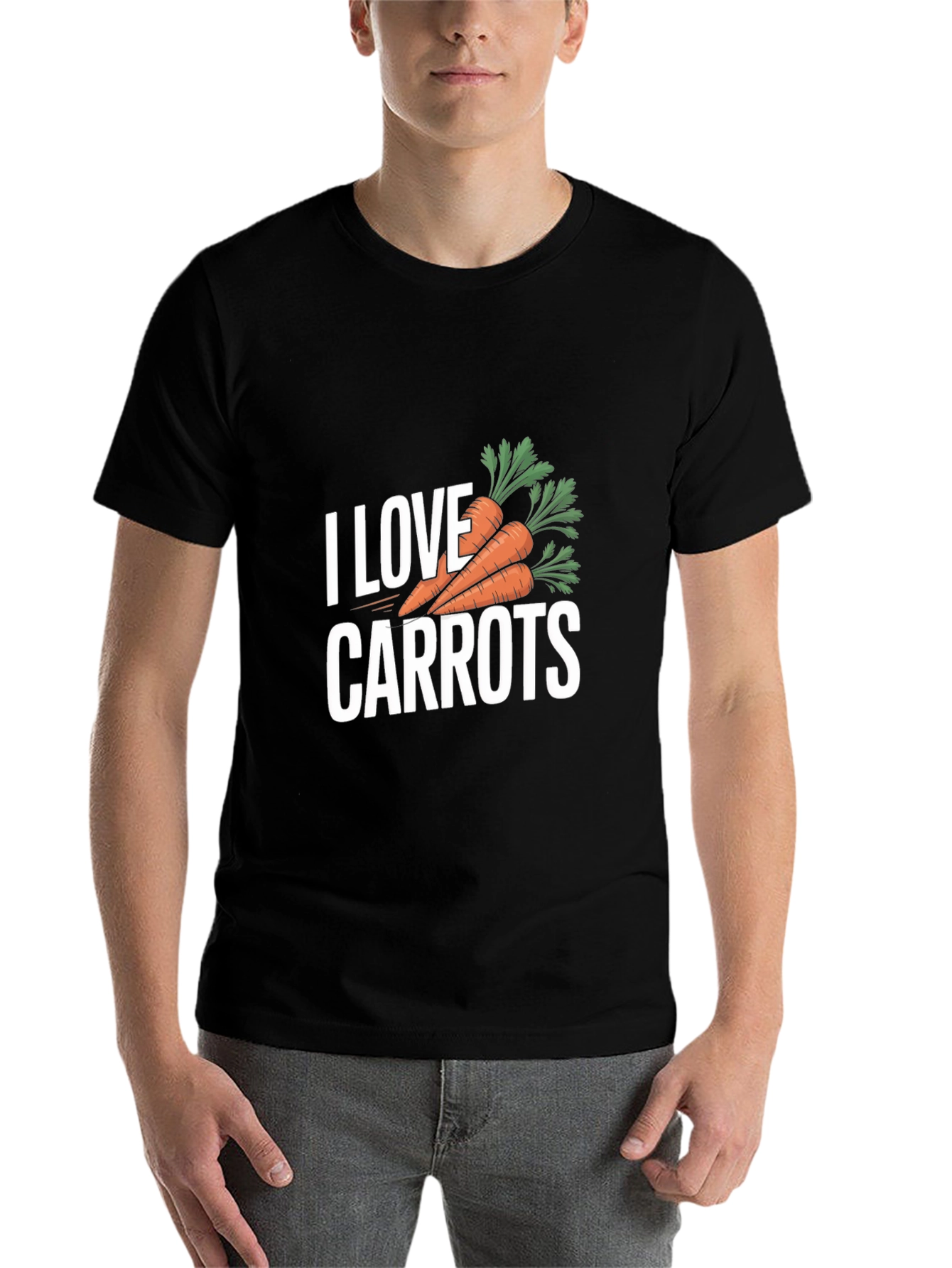 Black I Love Carrots T-Shirt - Black Carrot Lover Tee view 7
