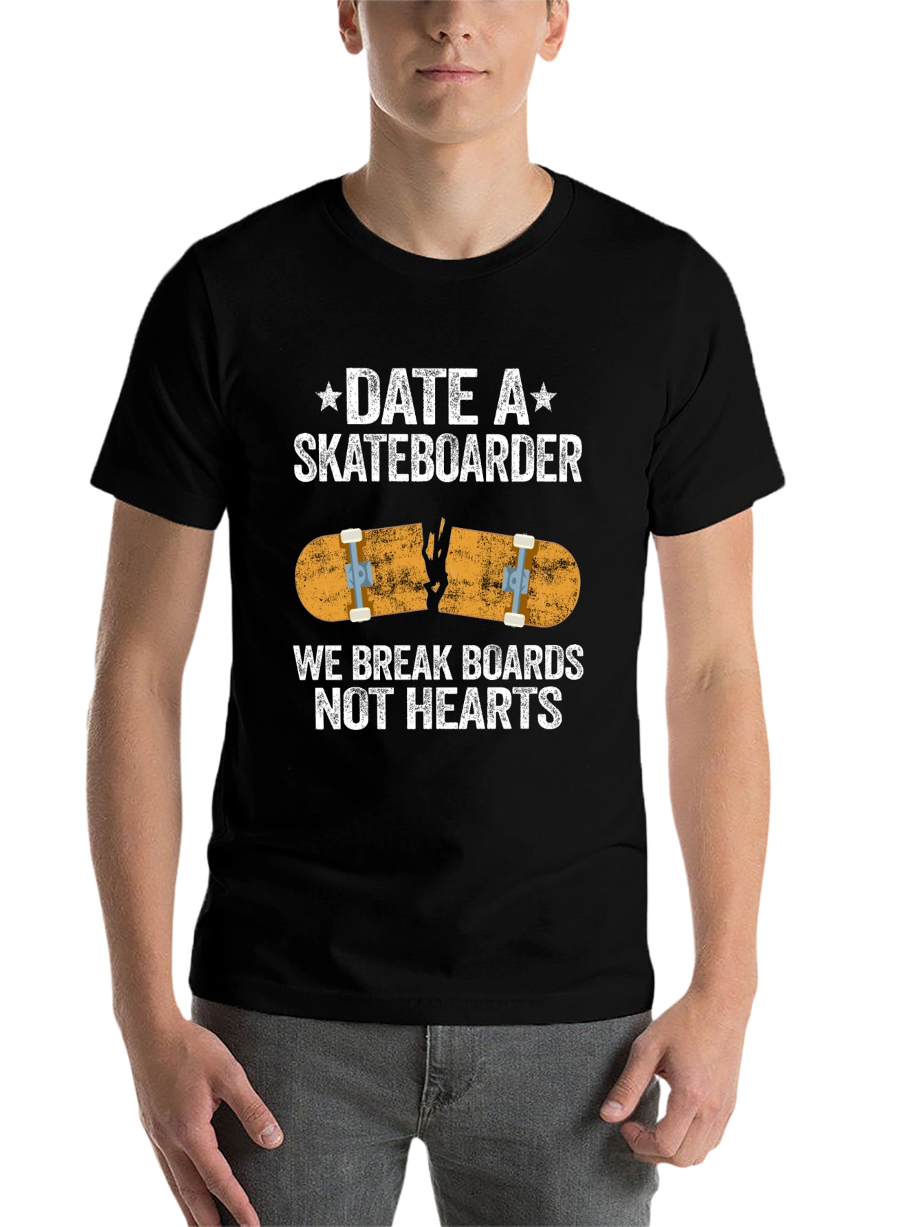 Black Date A Skateboarder Graphic T-Shirt view 7